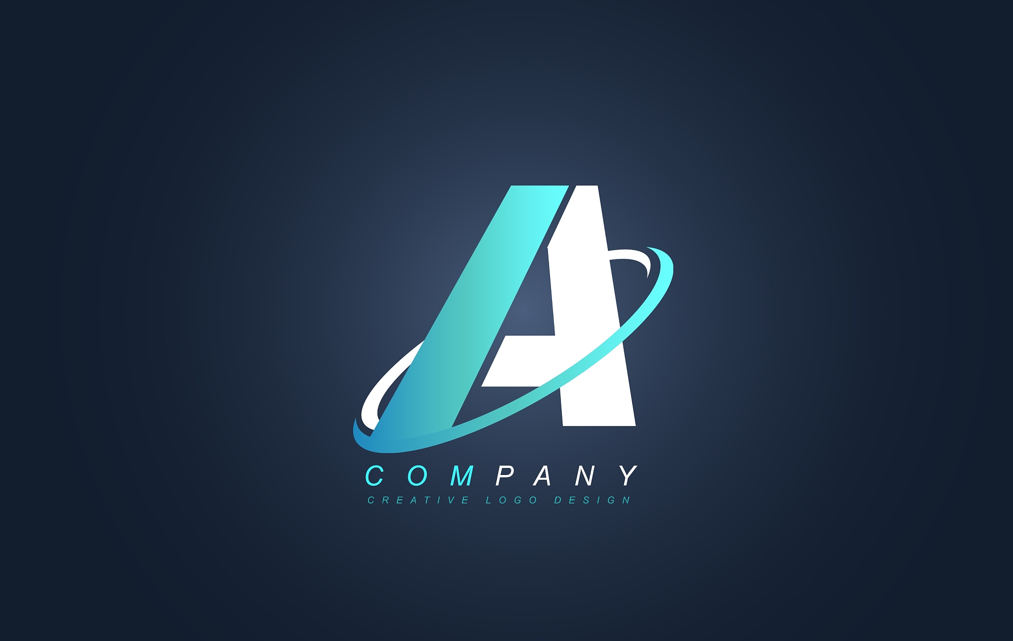 letter a blue white logo icon design