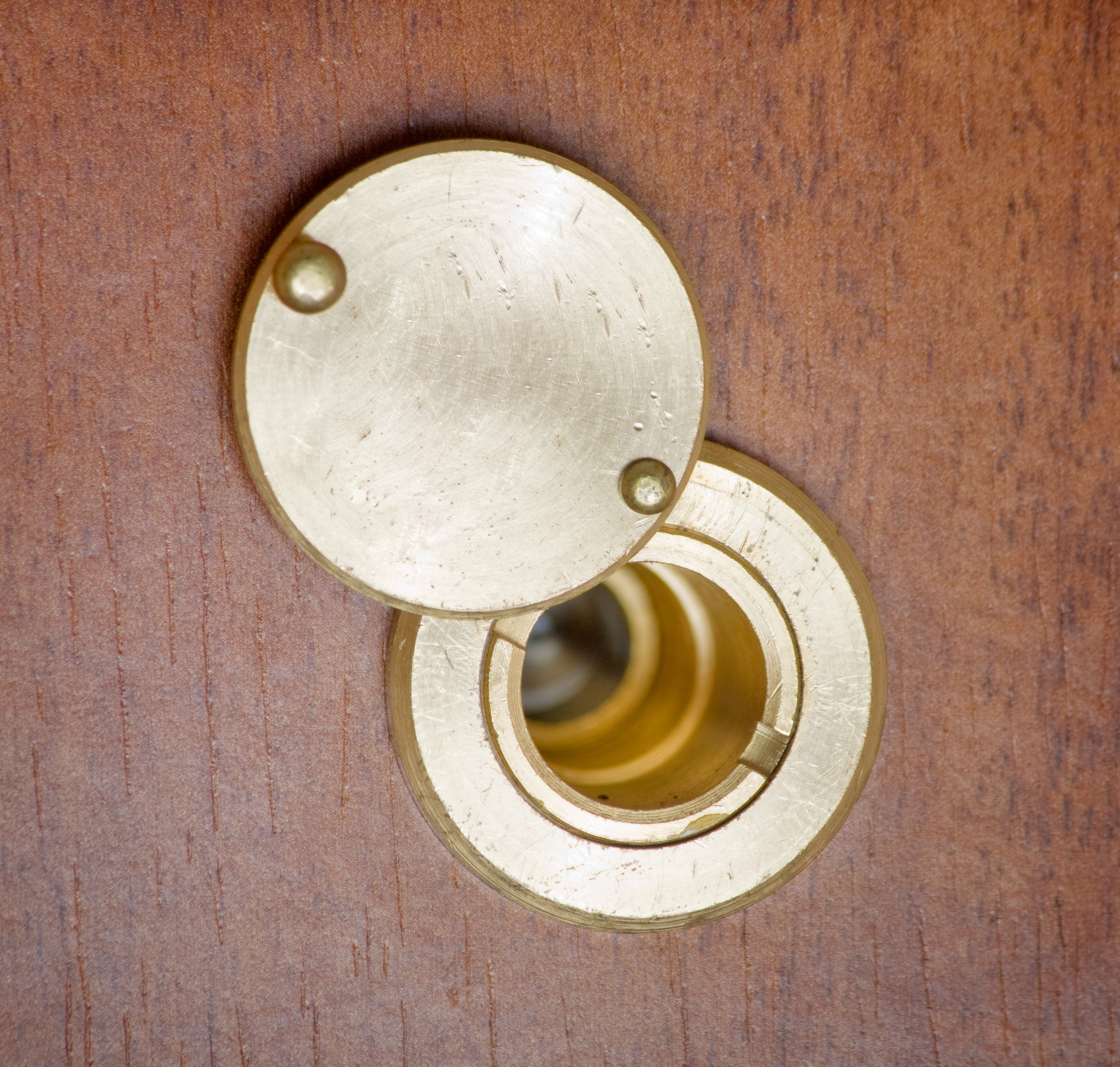 spy hole or peephole view at door