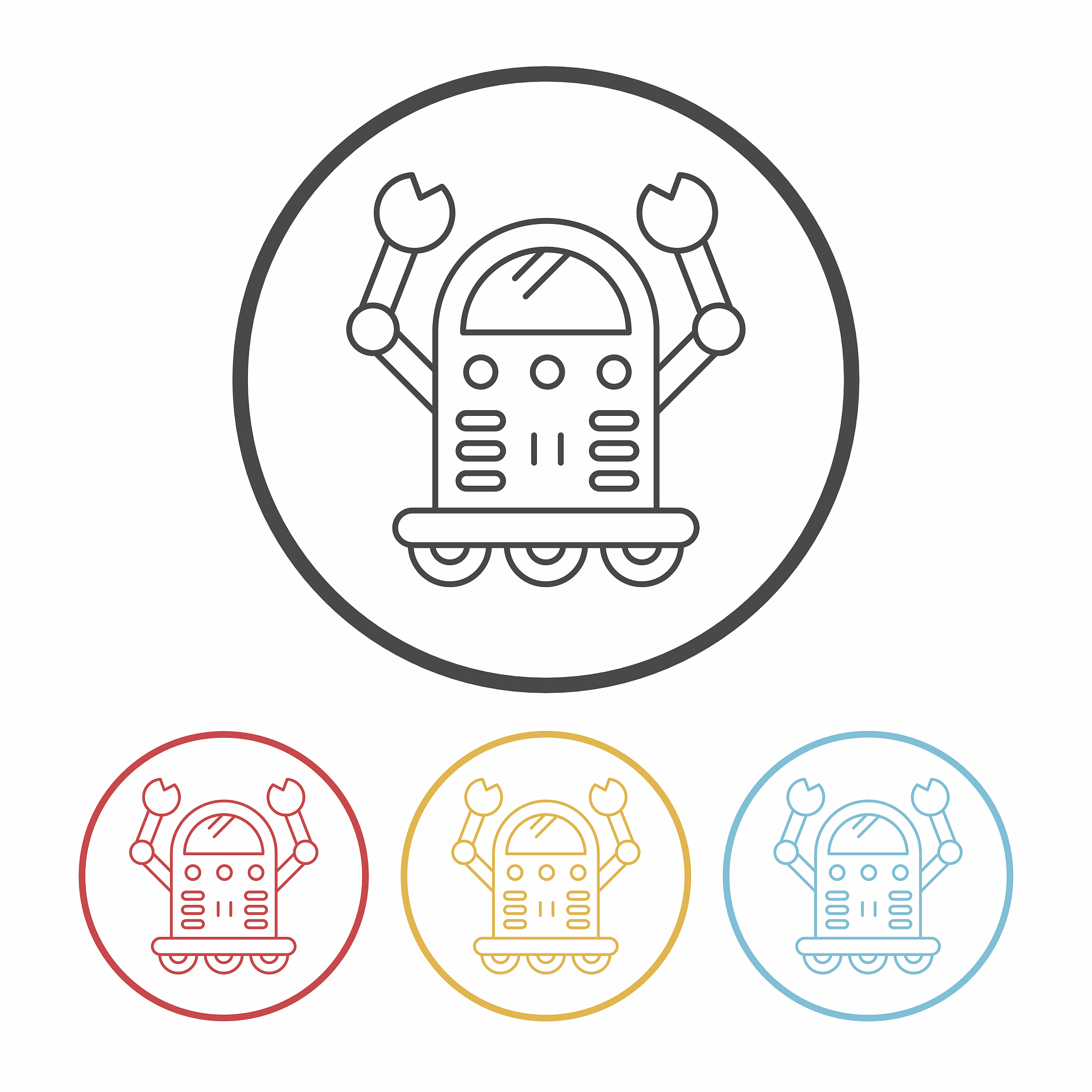 space machine robot line icon