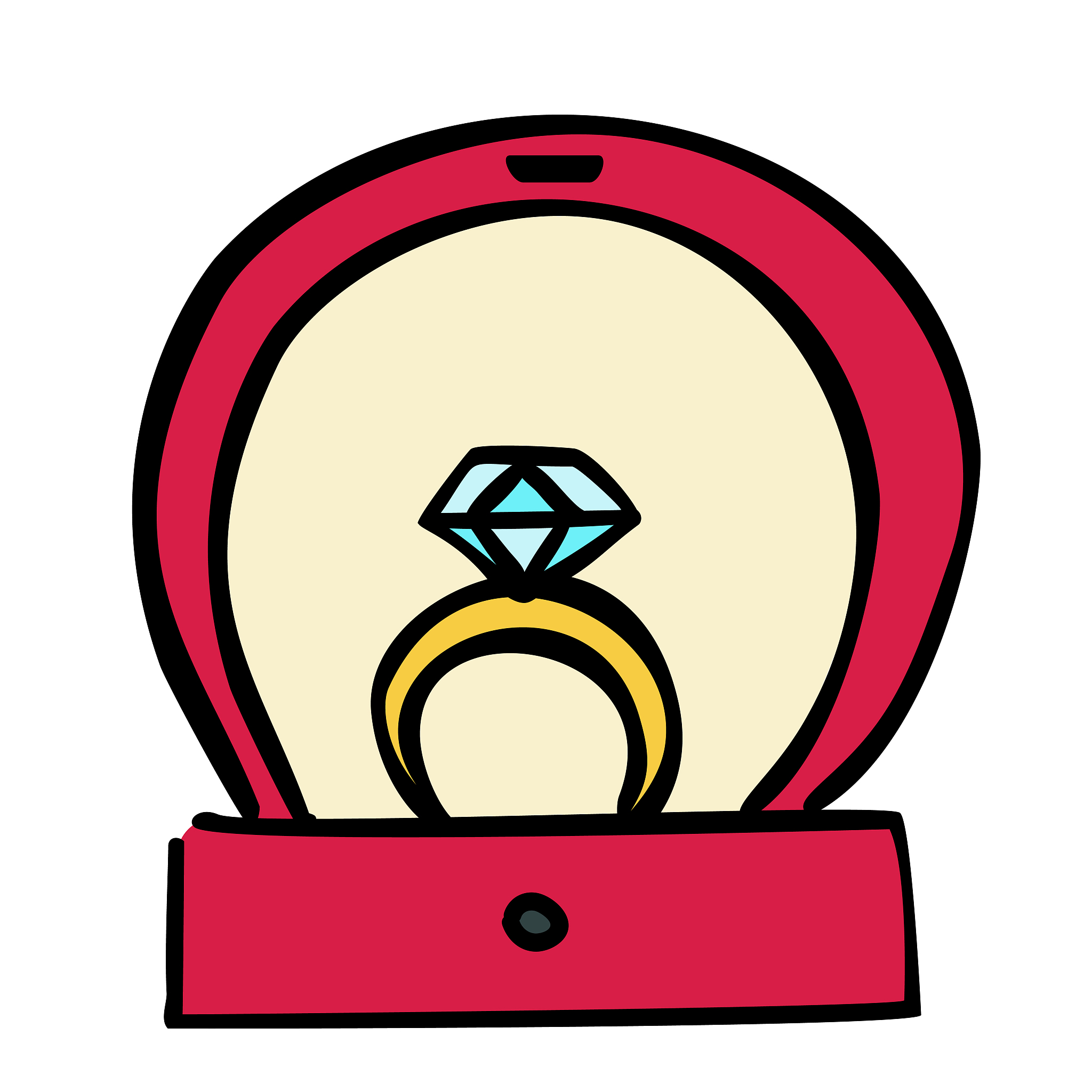 wedding diamond vector ring doodle icon, sticker