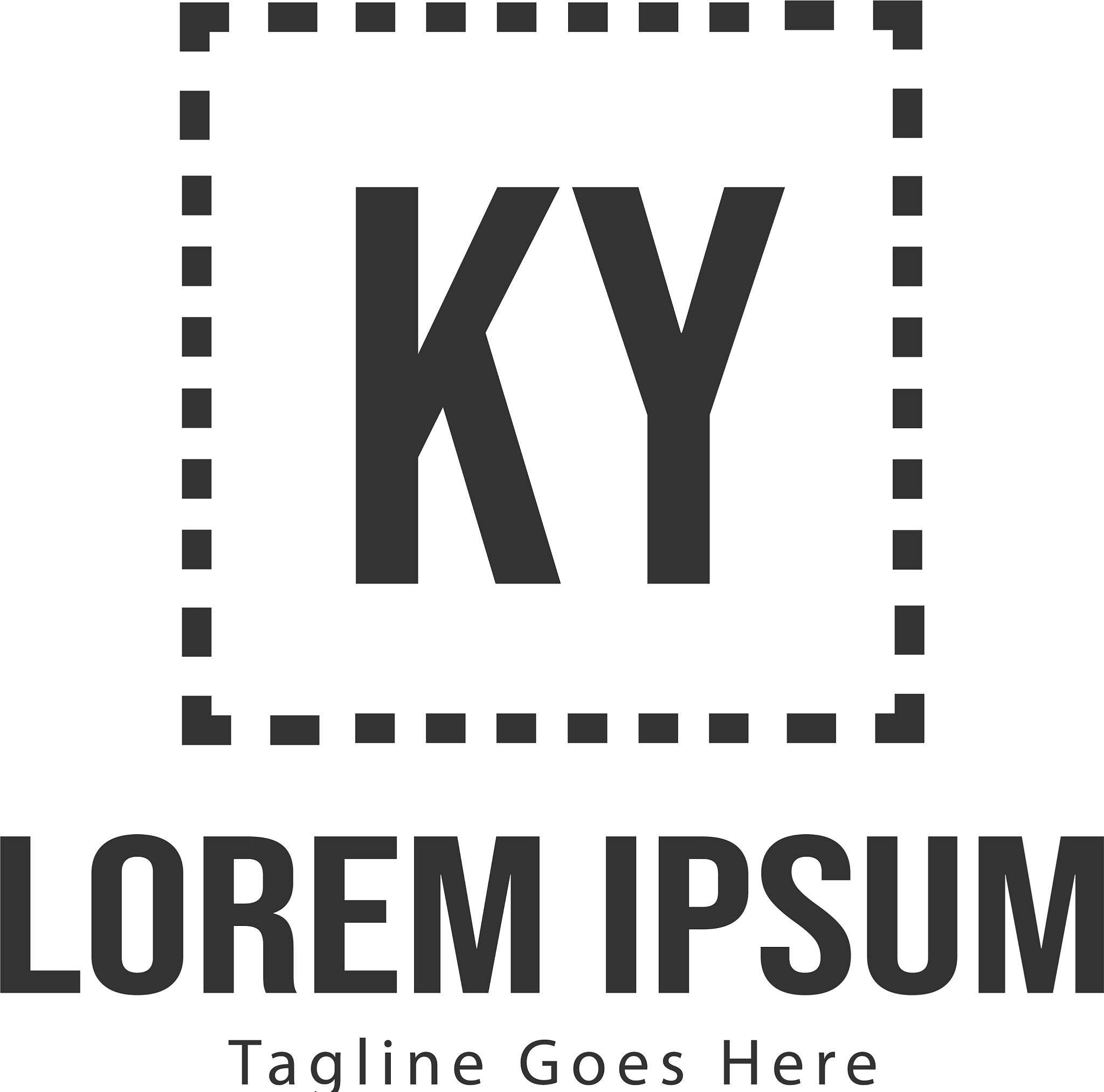 initial ky logo template with modern frame