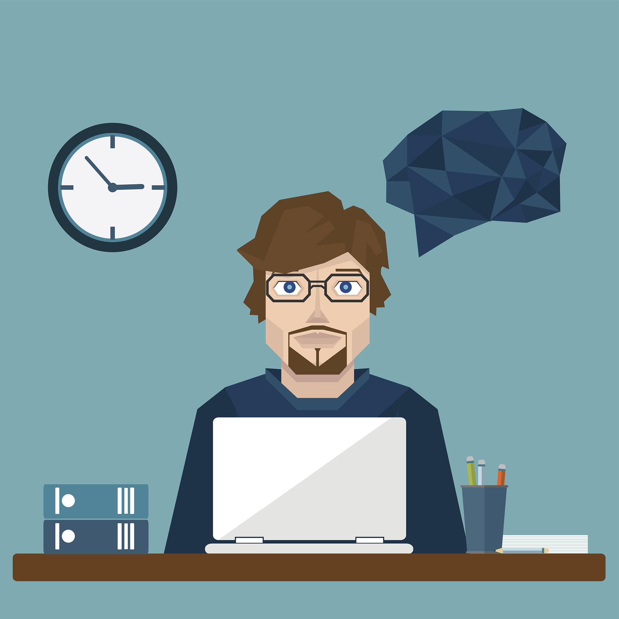 businessman in office hard working.vector