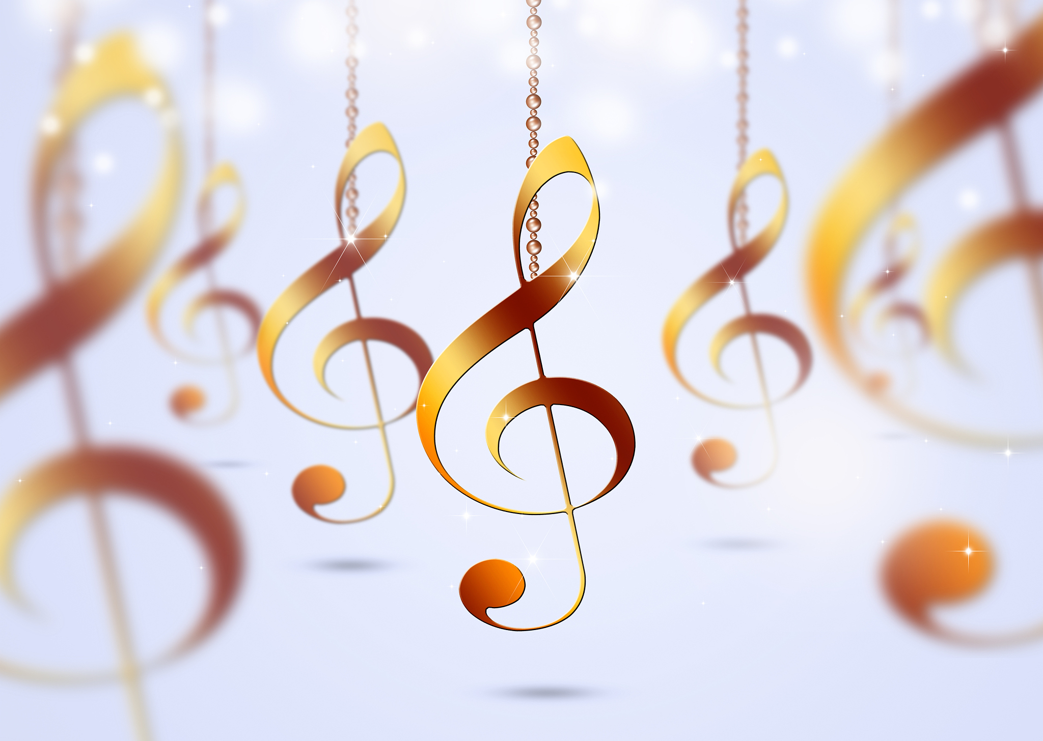 bright golden music notes