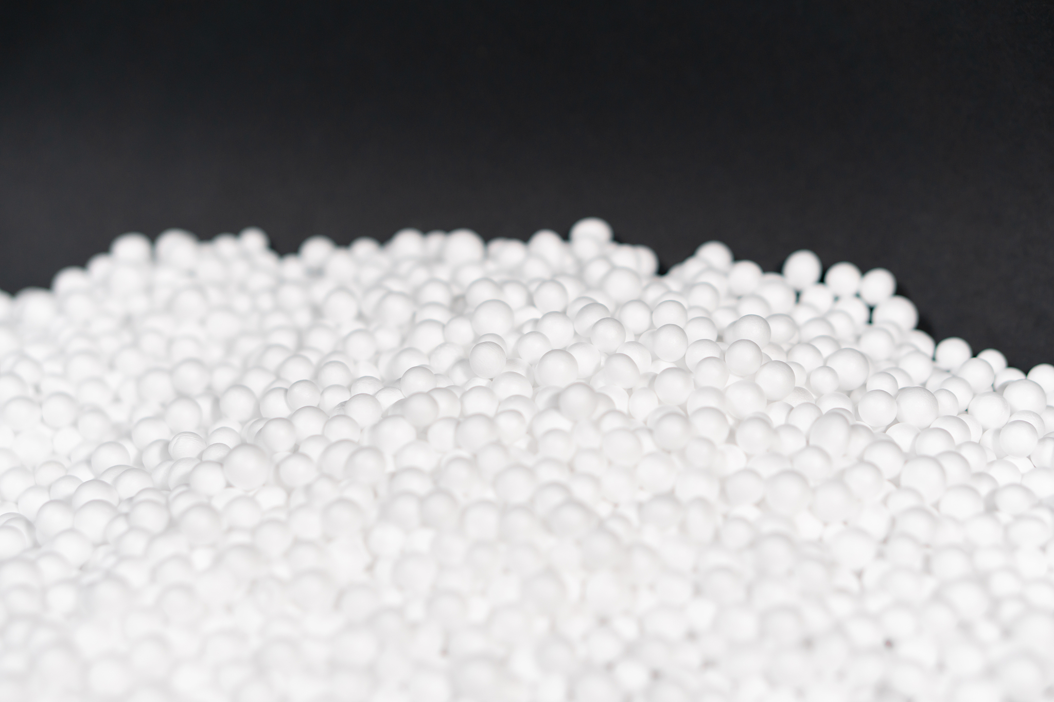 white polystyrene foam beads