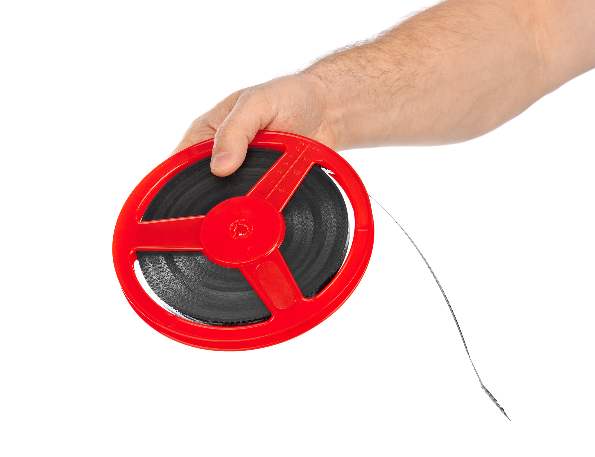 cinema film reel in hand