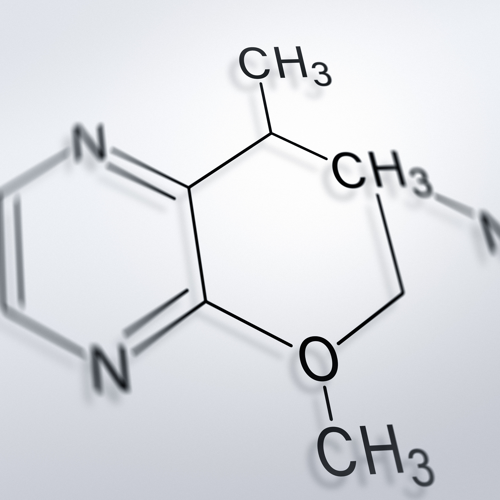 close-up of a chemical formula (skeletal or line-angle formula) 