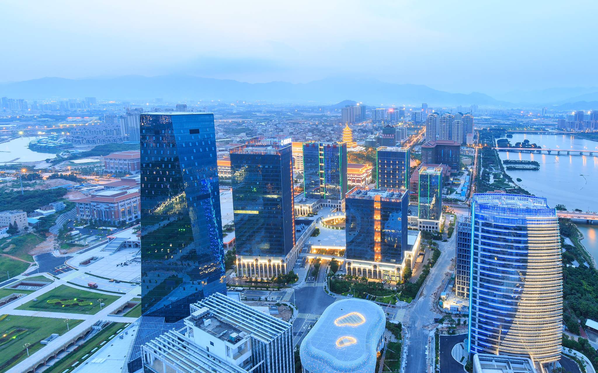 xiamen xinglin bay city scenery in fujian,china