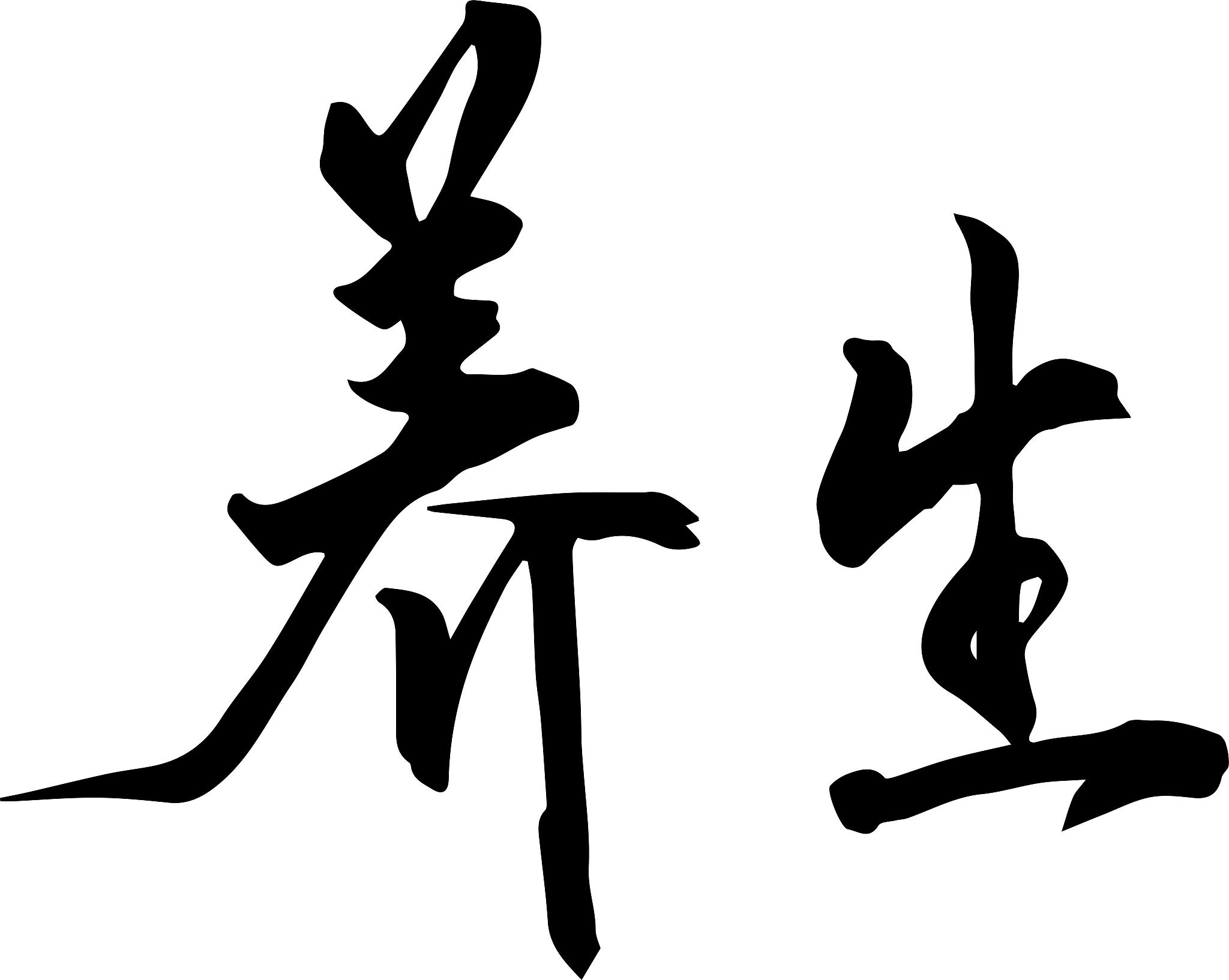 国潮风毛笔书法字体元素养生
