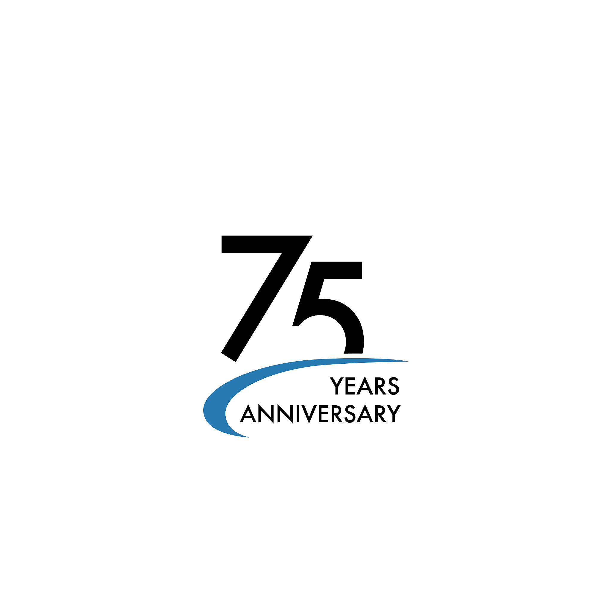 75 years anniversary logo design template, vector illustration