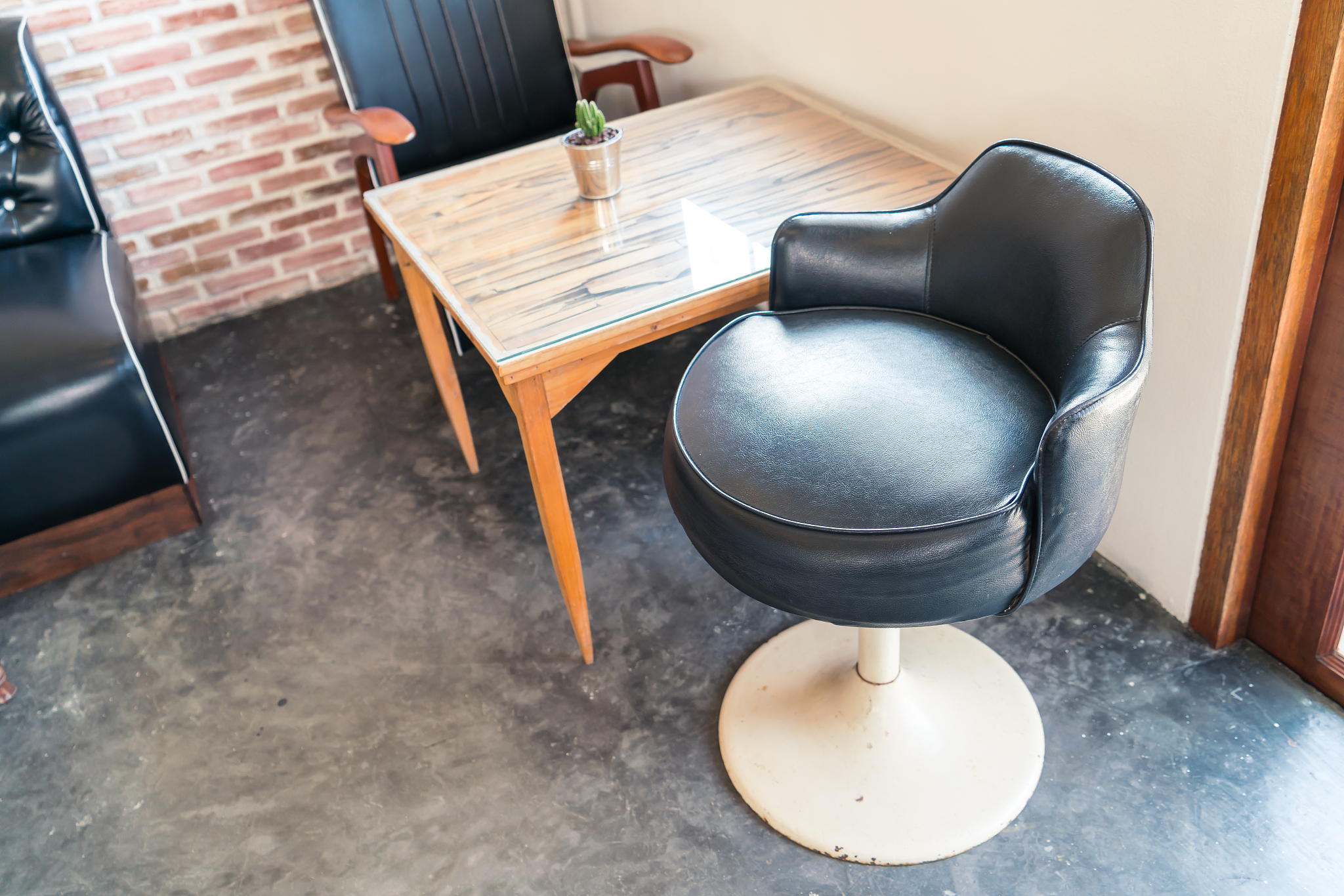 chair and table in cafe