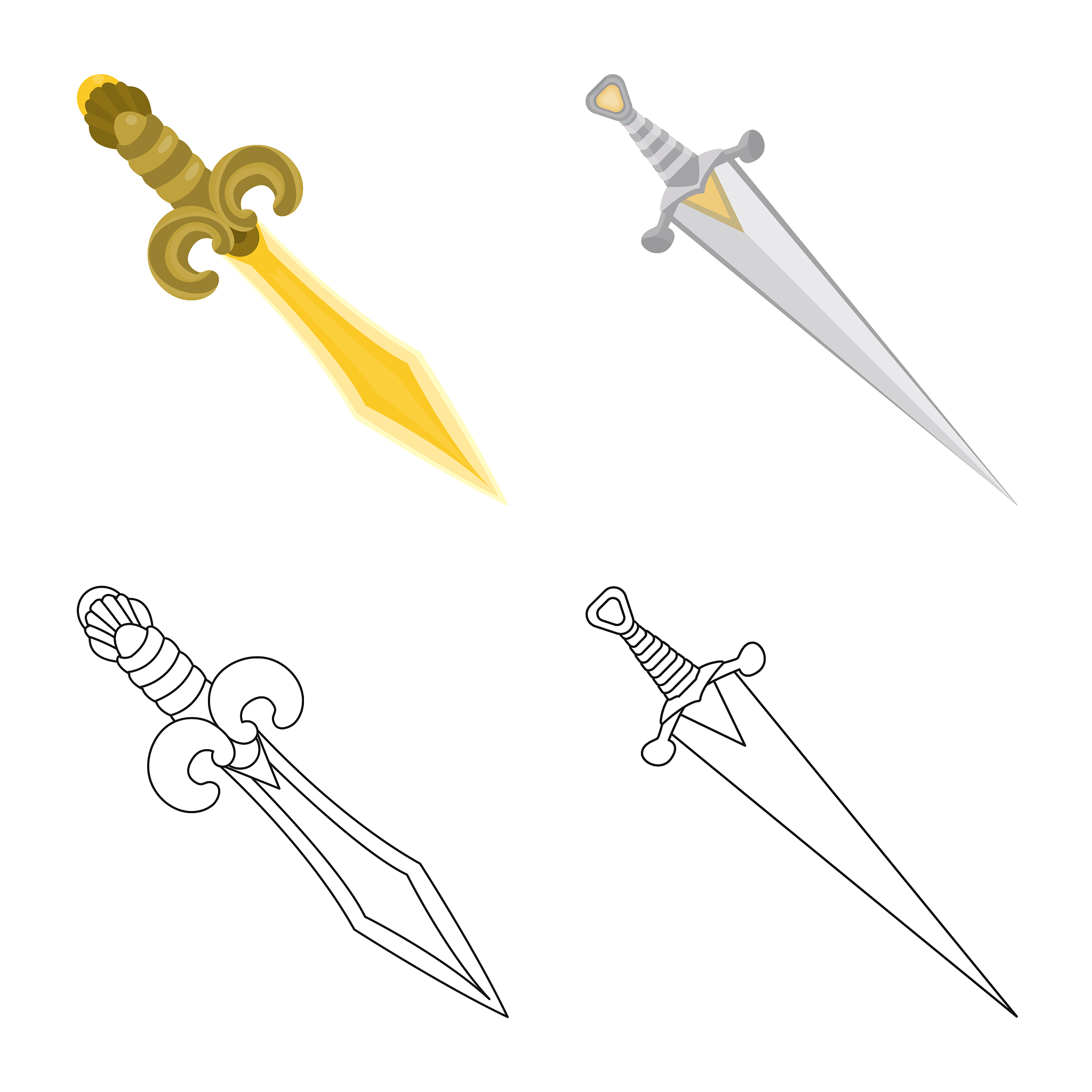 isolated object game and armor sign set of