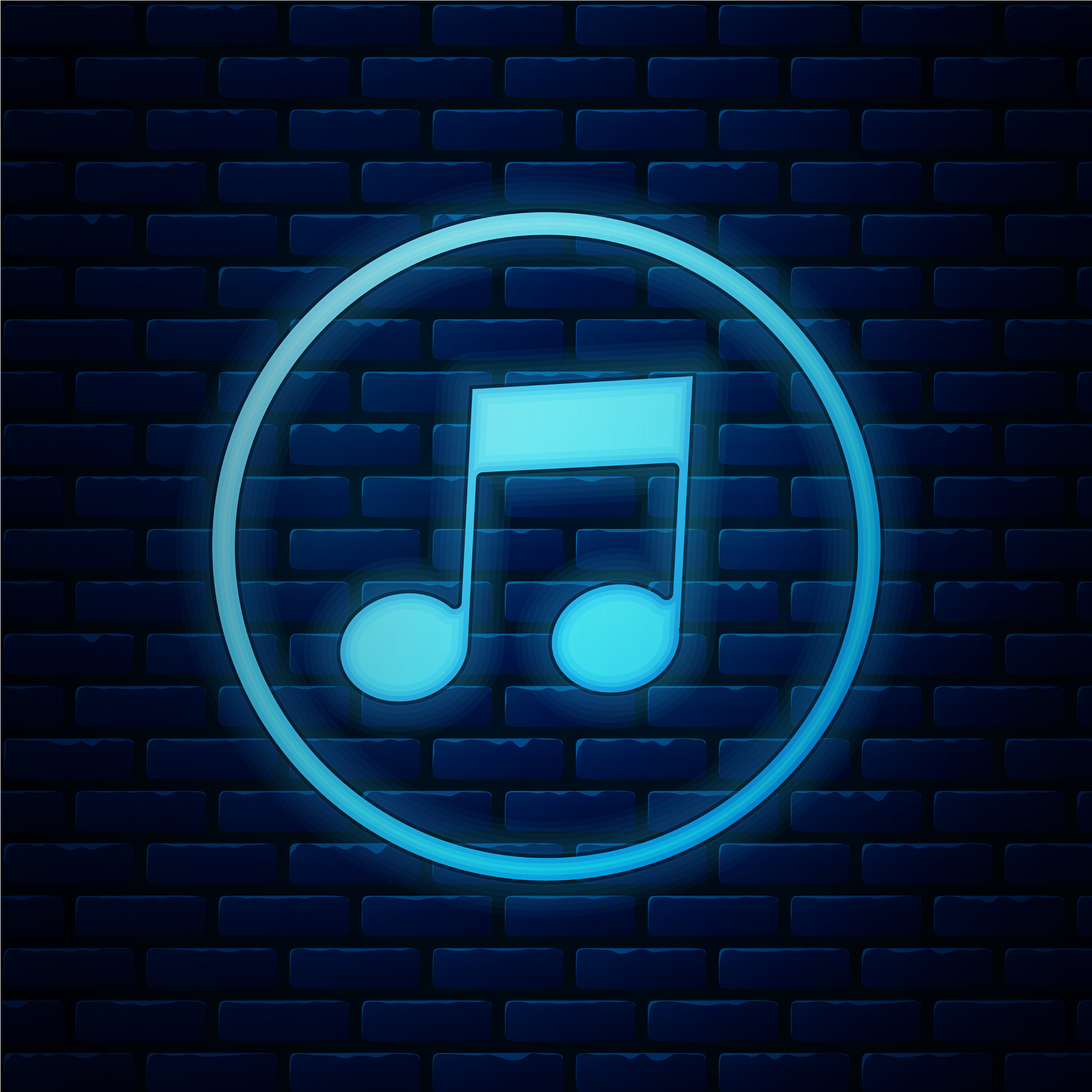 glowing neon music note tone icon isolated on
