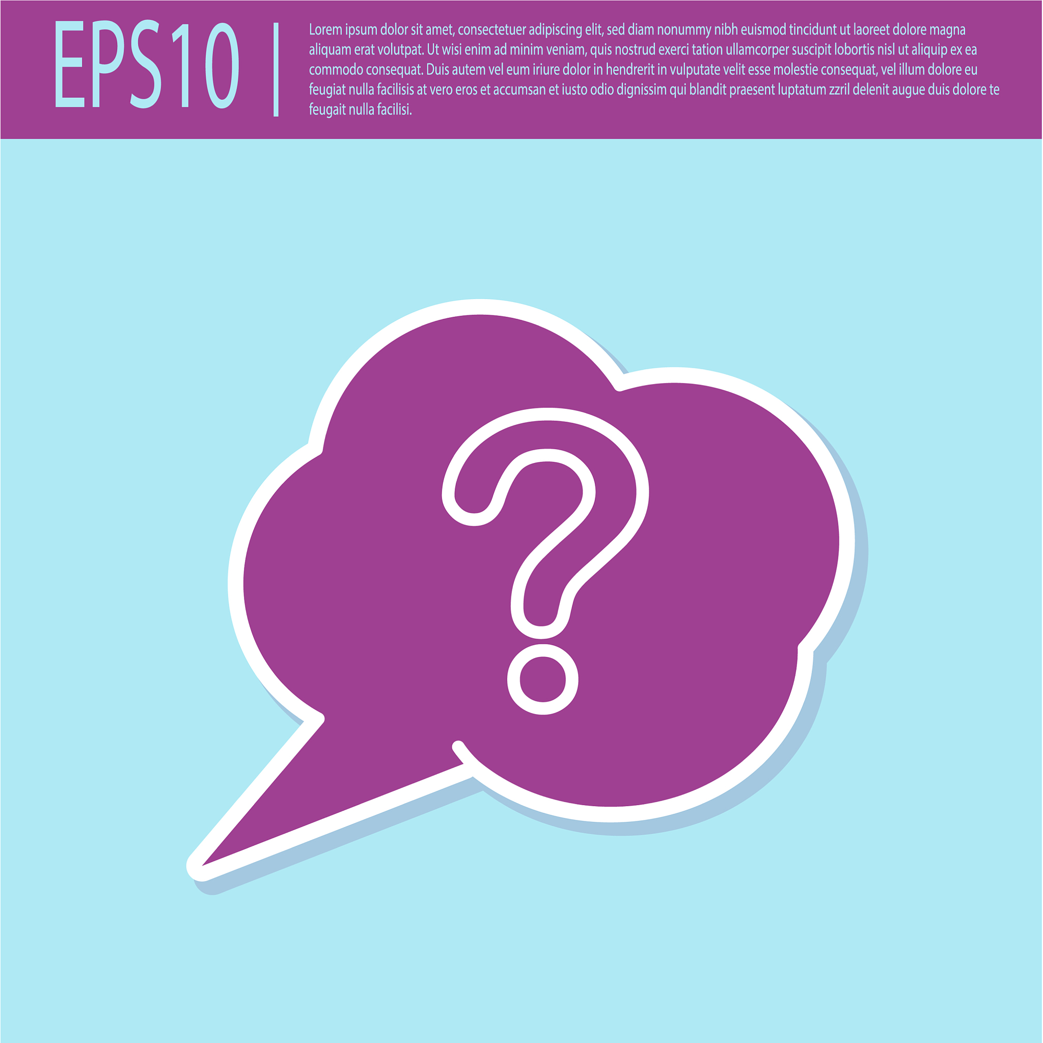 retro purple speech bubble and question icon