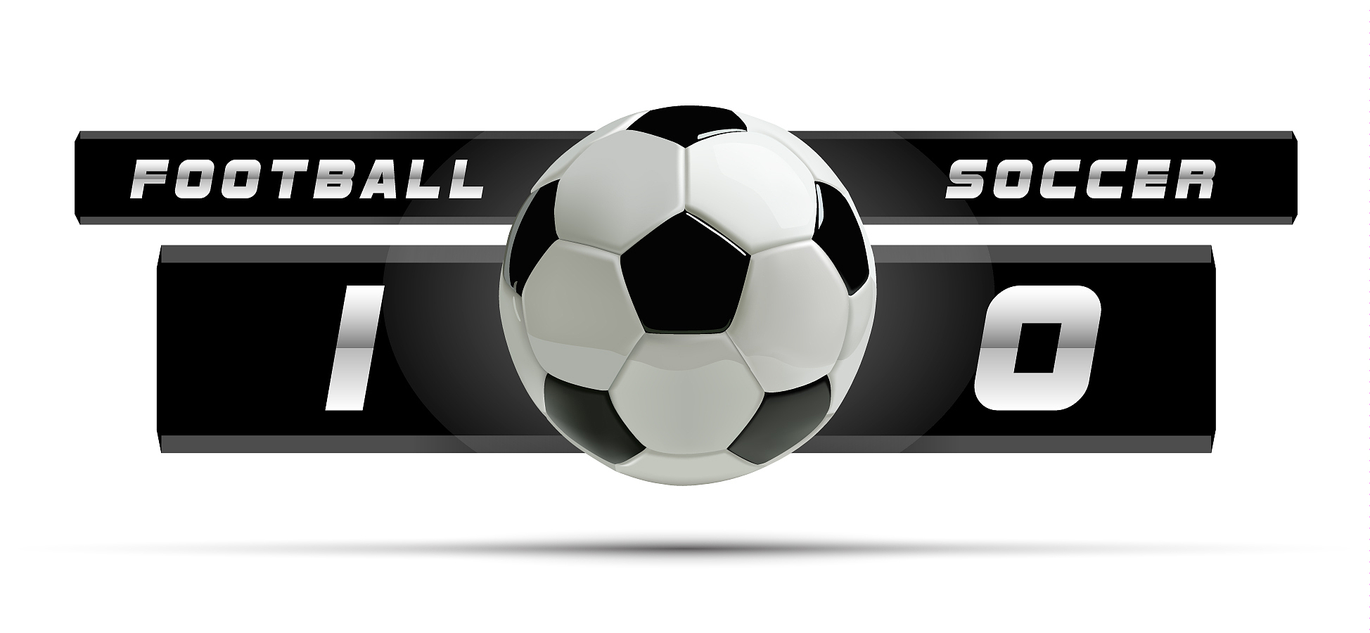 soccer or football white banner with 3d ball and