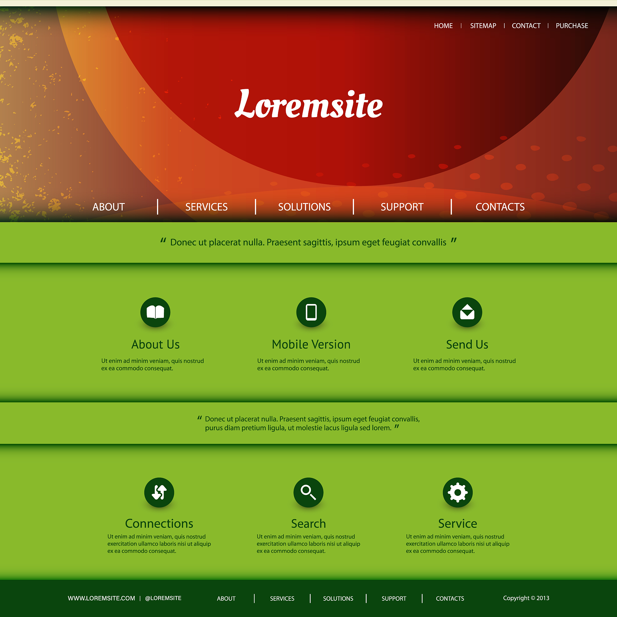 one page website template
