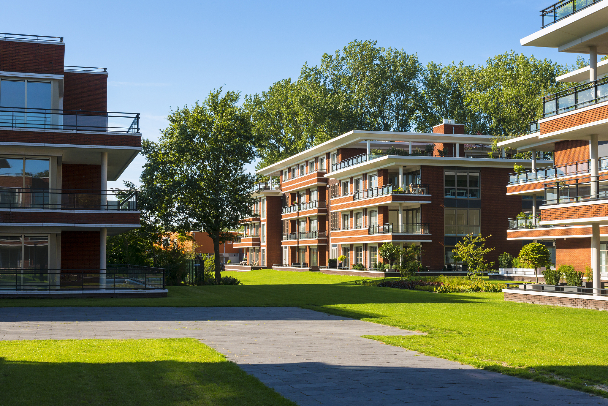 modern apartment blocks