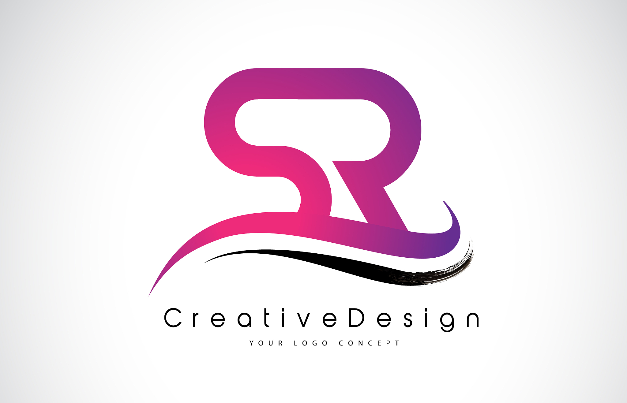 sr s r letter logo design creative icon modern