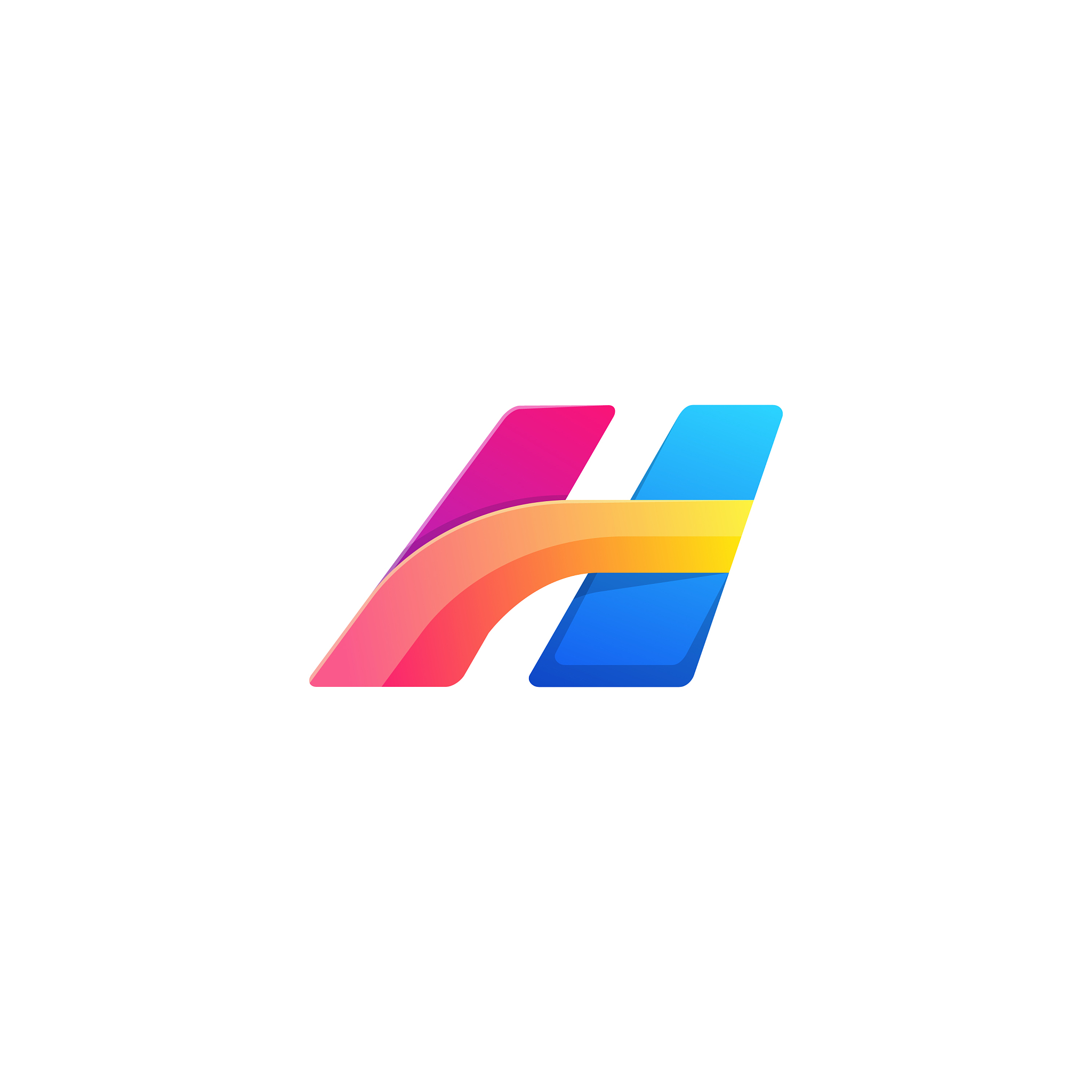 letter h colors logo template concept
