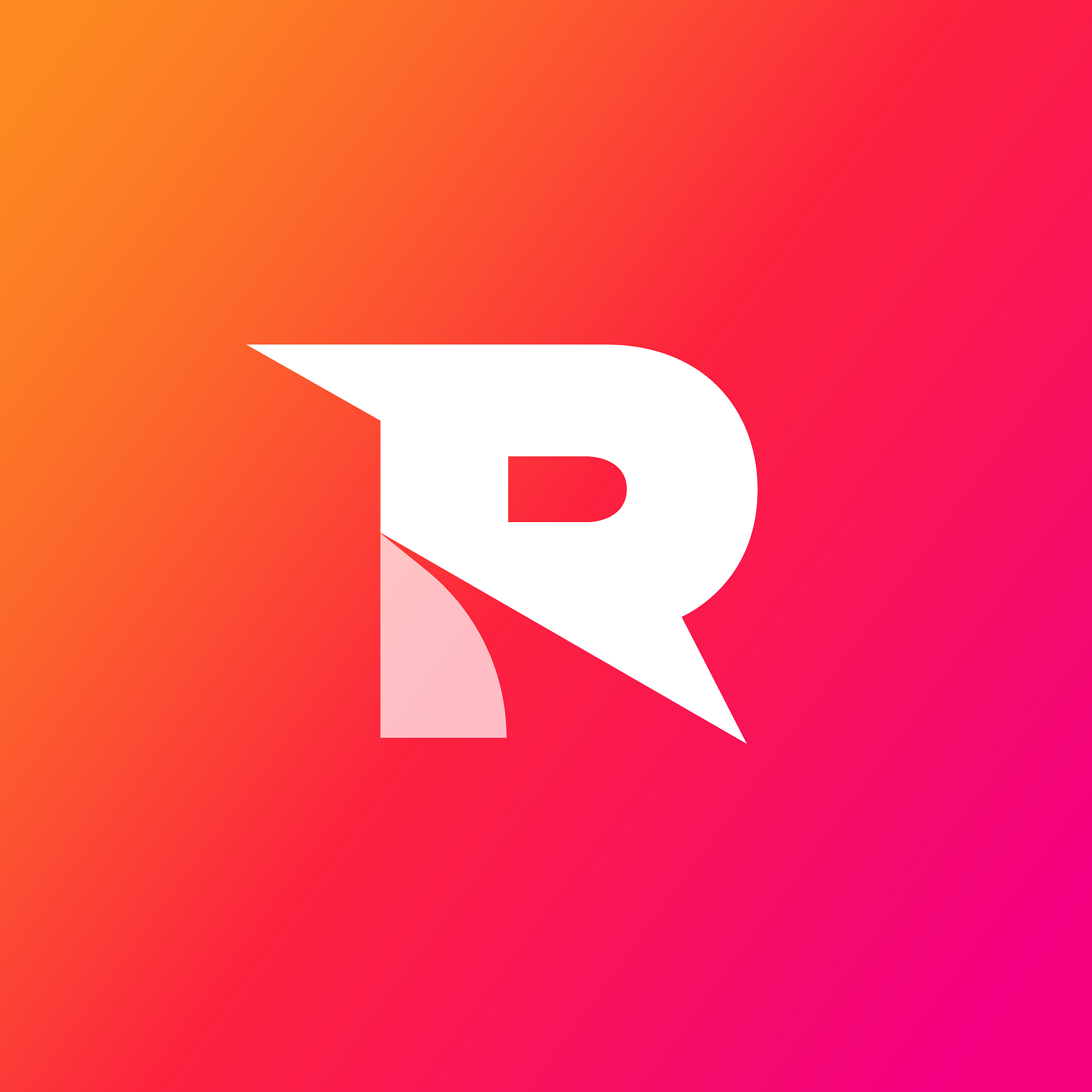letter r logotype. colorful background.