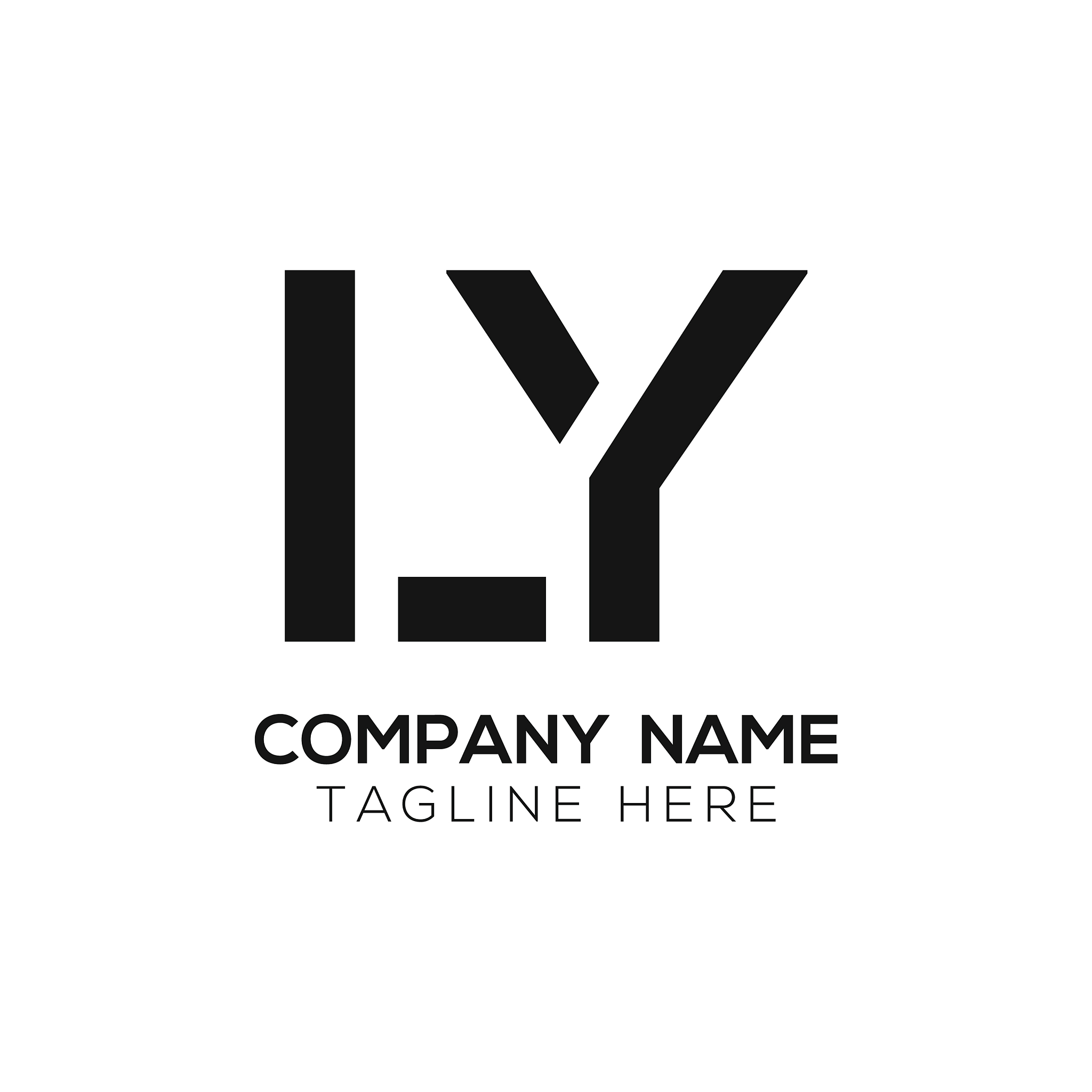 initial ly letter business logo design template