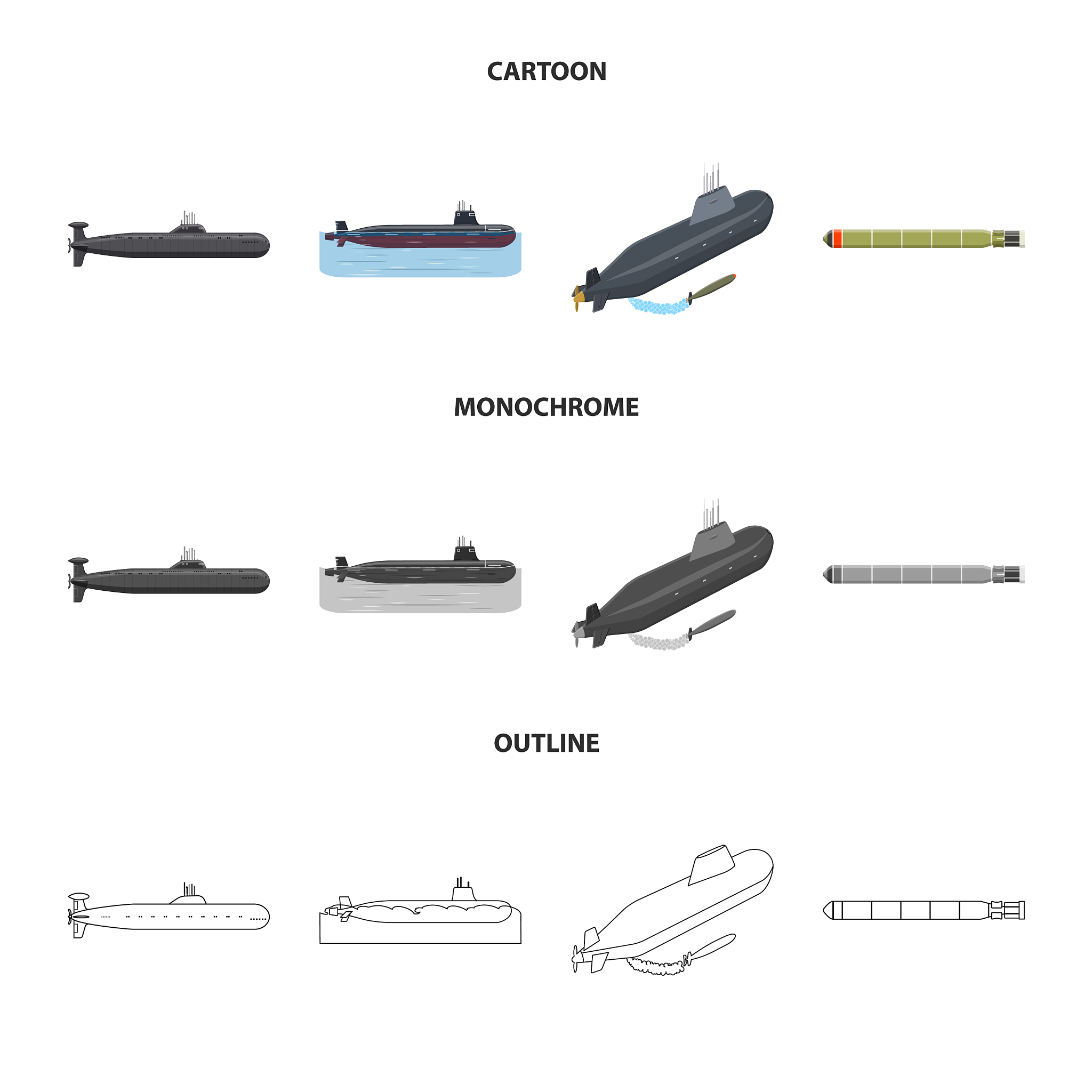 isolated object of war and ship logo collection