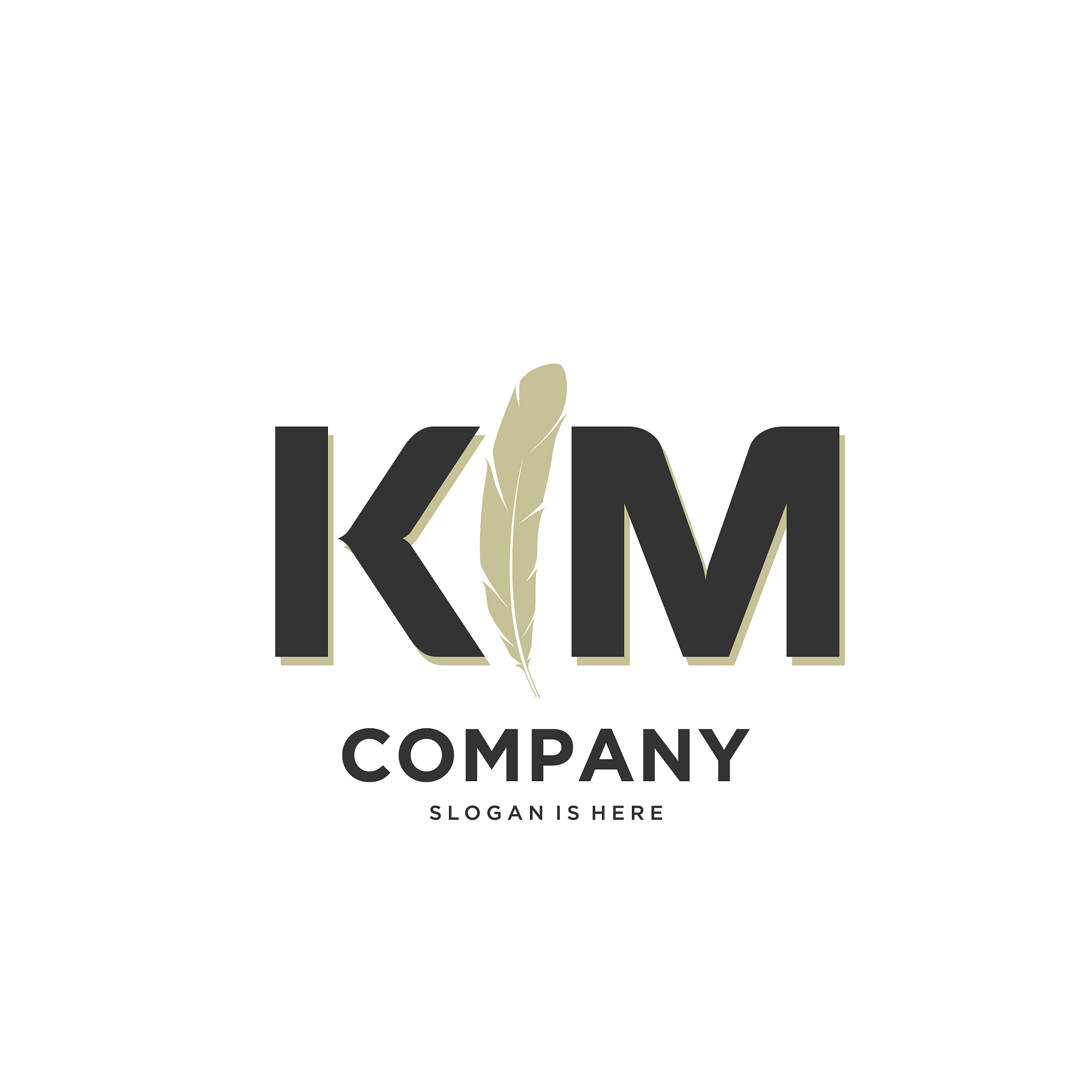 initial km letter unique attractive creative