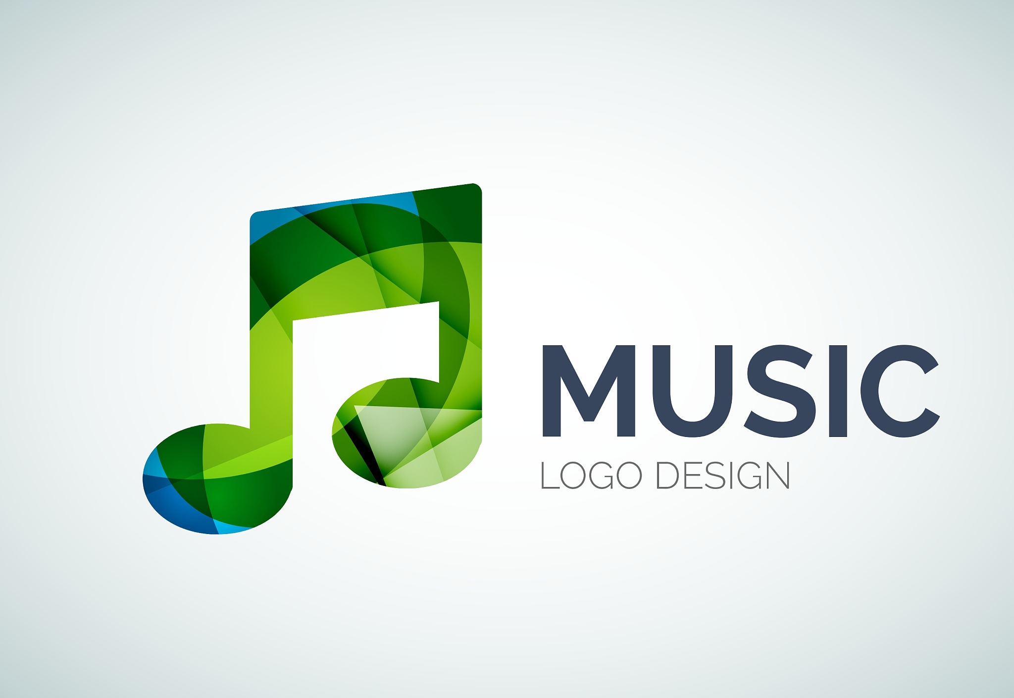 music note icon logo made of color pieces