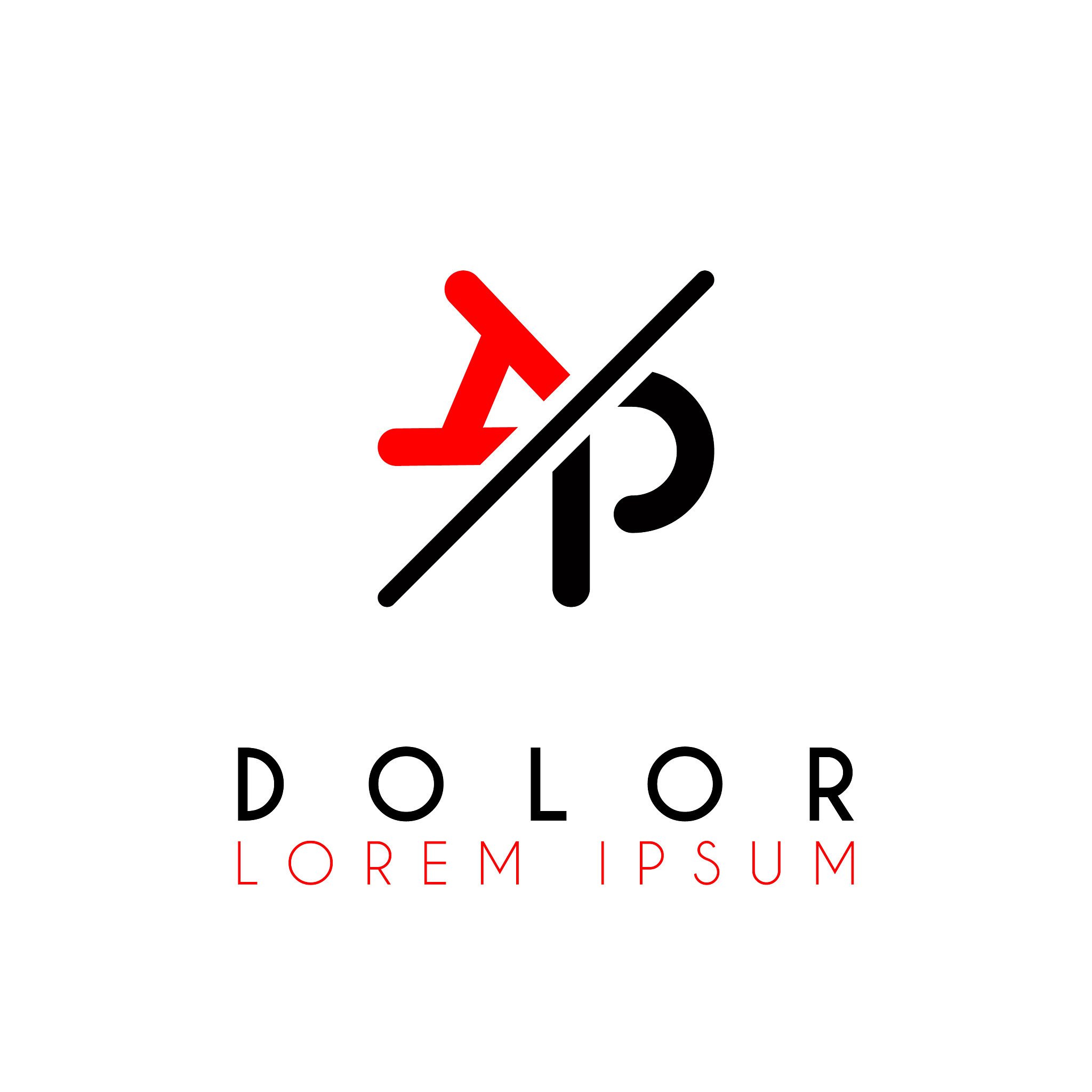 logo a slash p with black red