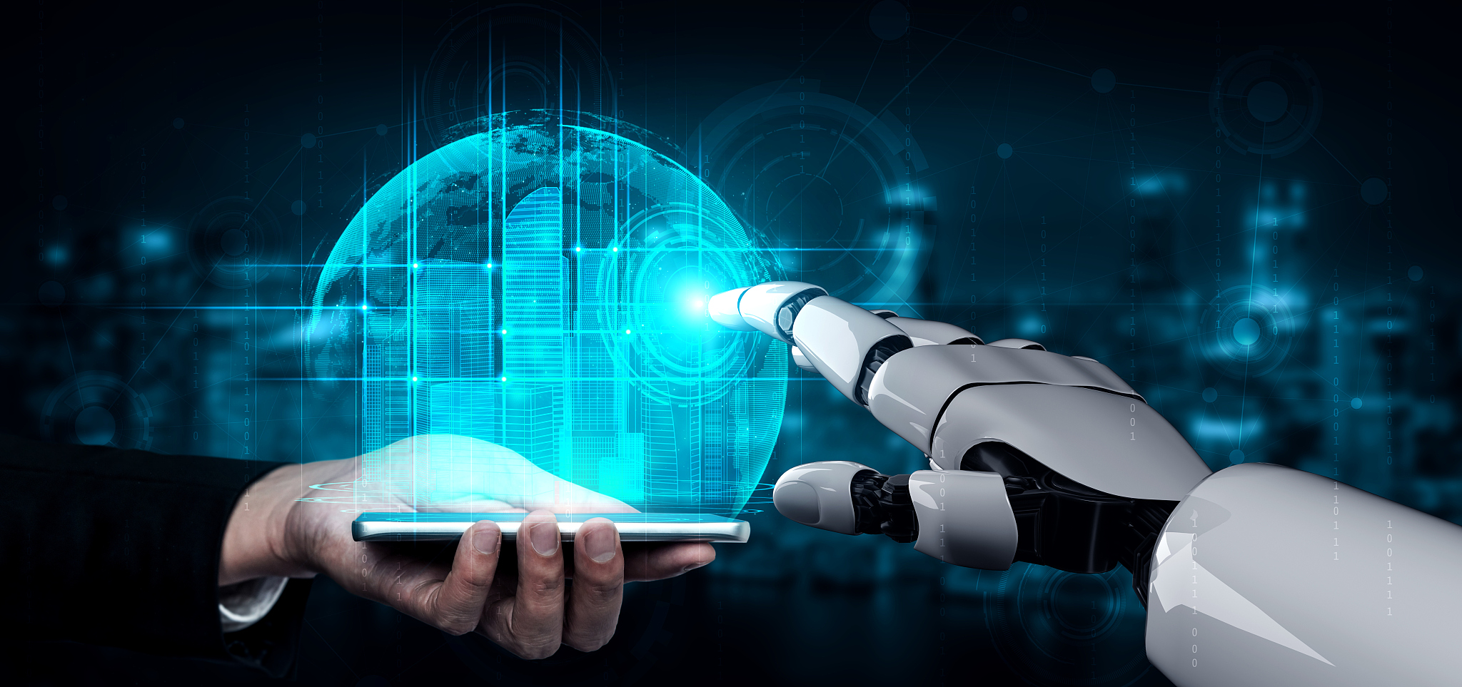 future artificial intelligence robot and cyborg.
