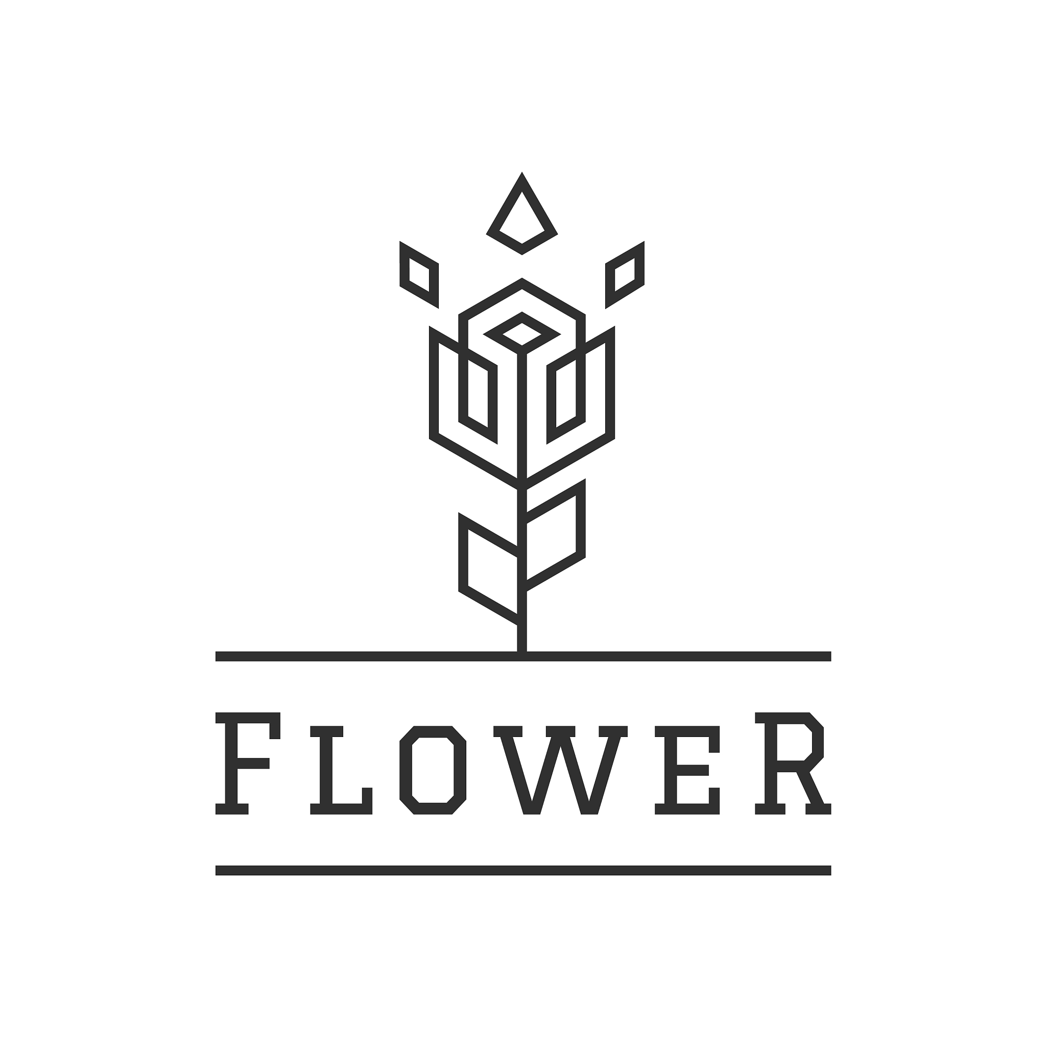 flower creative logo design linear style simple