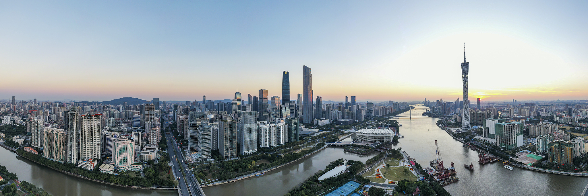 航拍中国广州城市风光