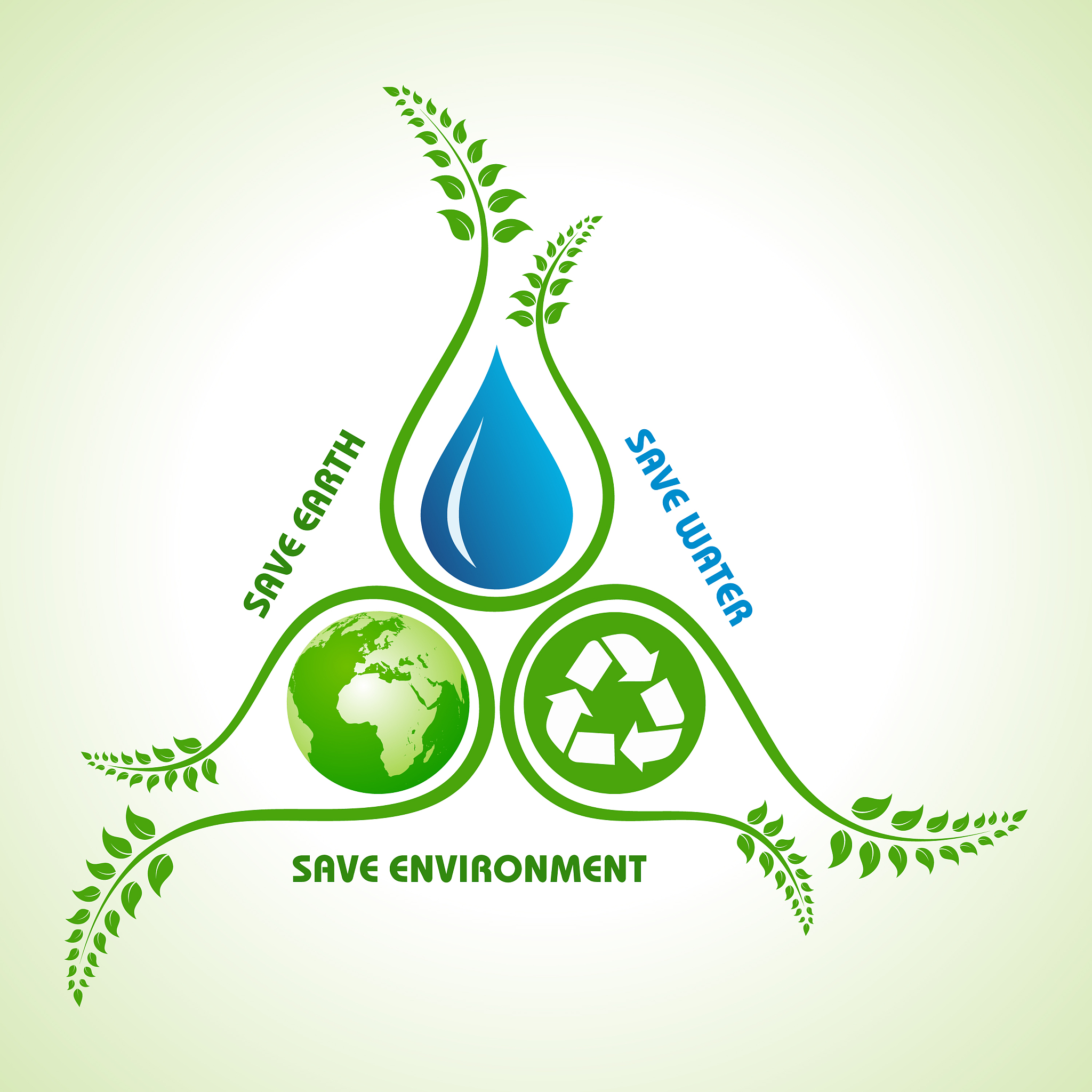 save earthwater and environment concept