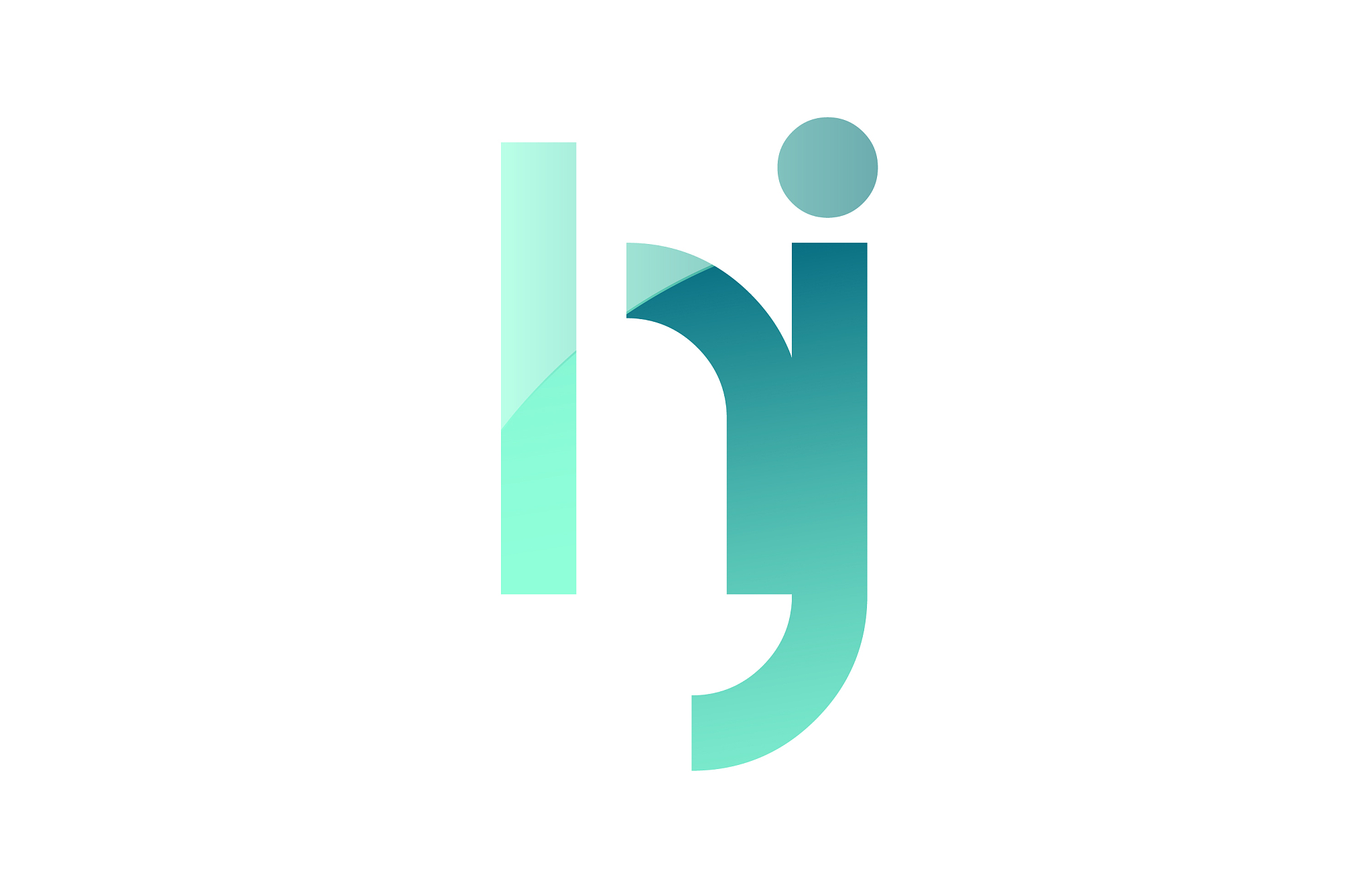 green gradient pastel modern hj h j alphabet