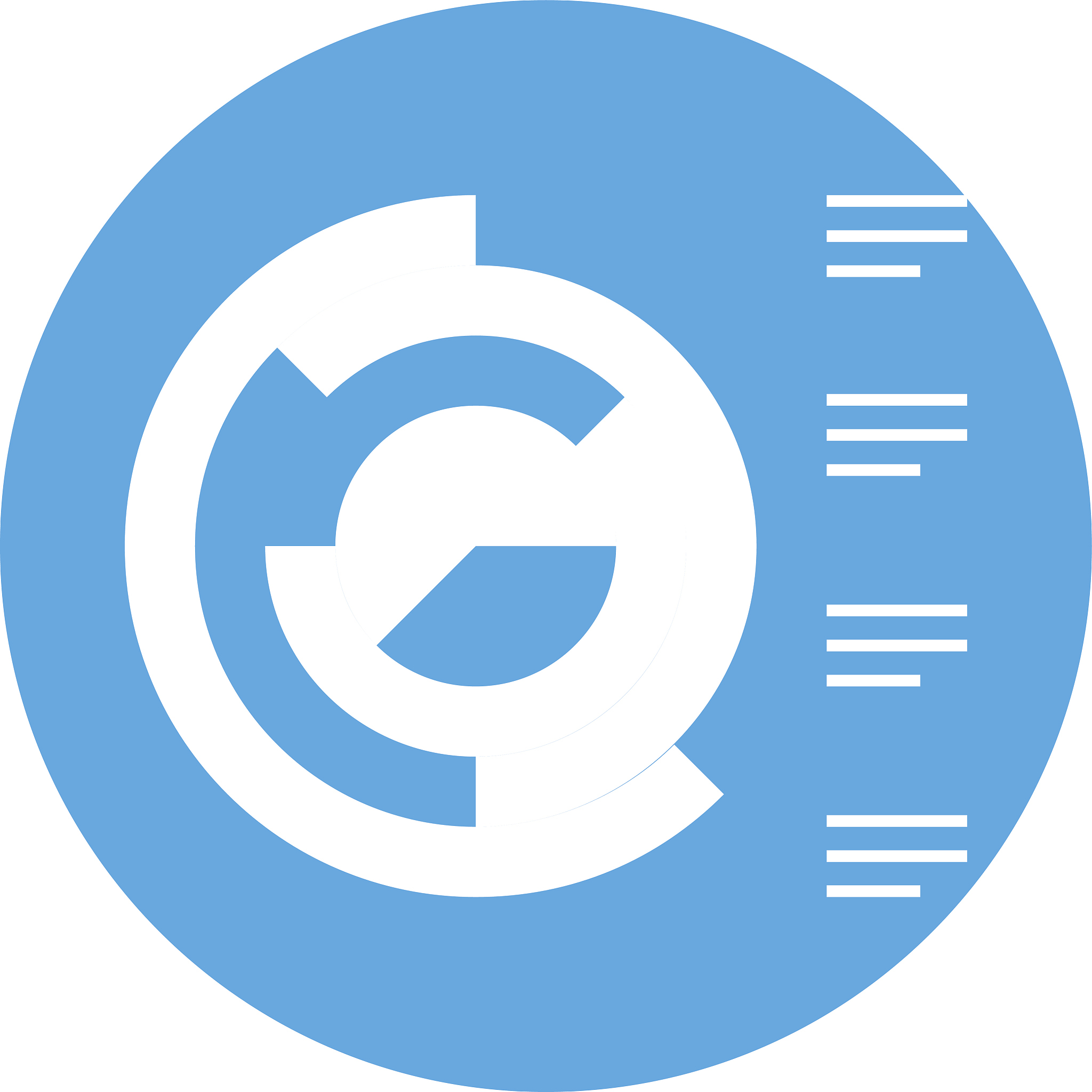 coxcomb chart icon on a round button.