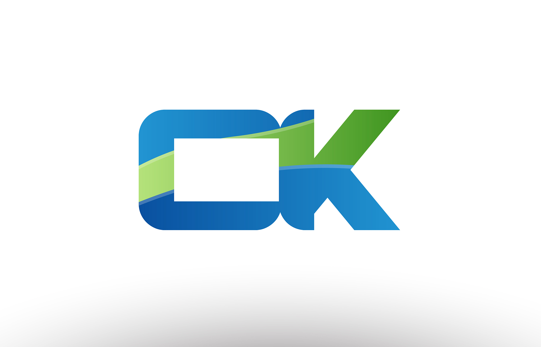 blue green ck c k alphabet letter logo