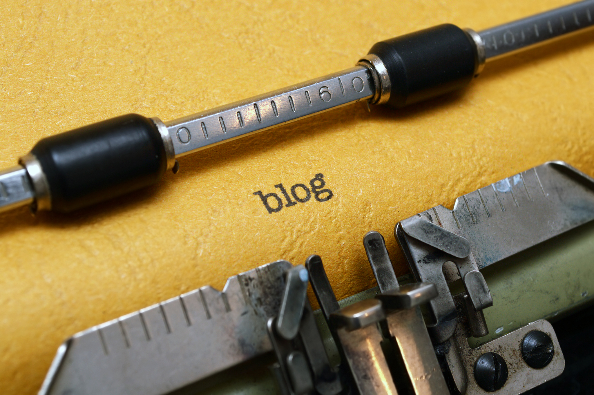 blog text on typewriter