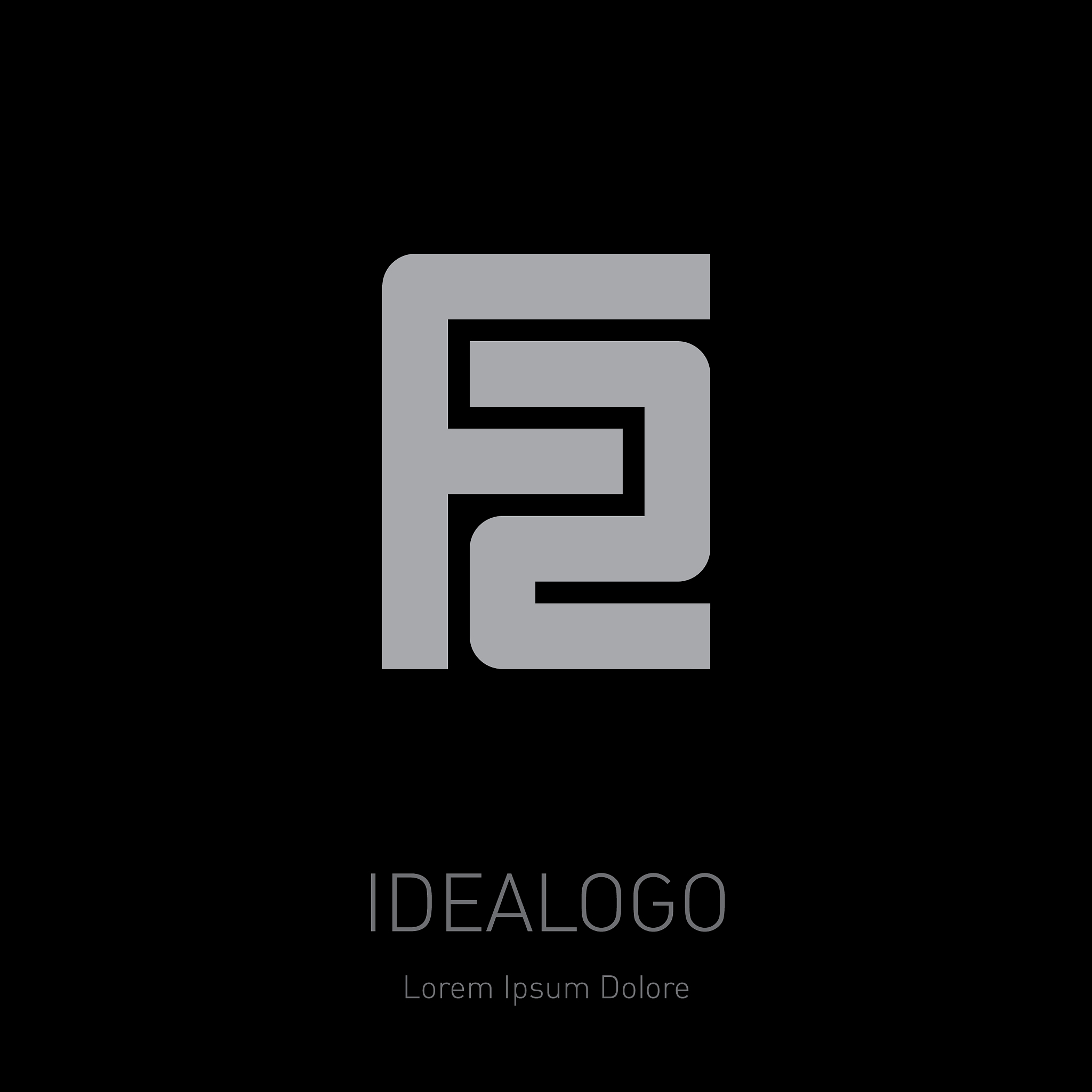 f2 - design element or icon f and 2 initial logo