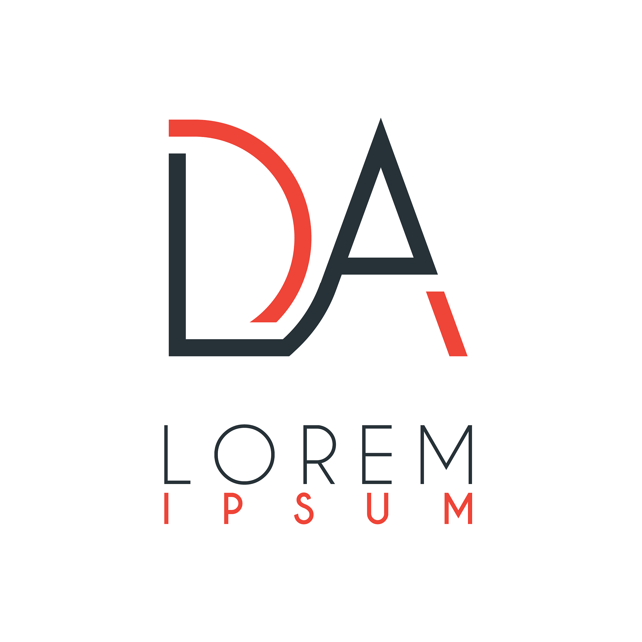the logo between letter d and letter a or da