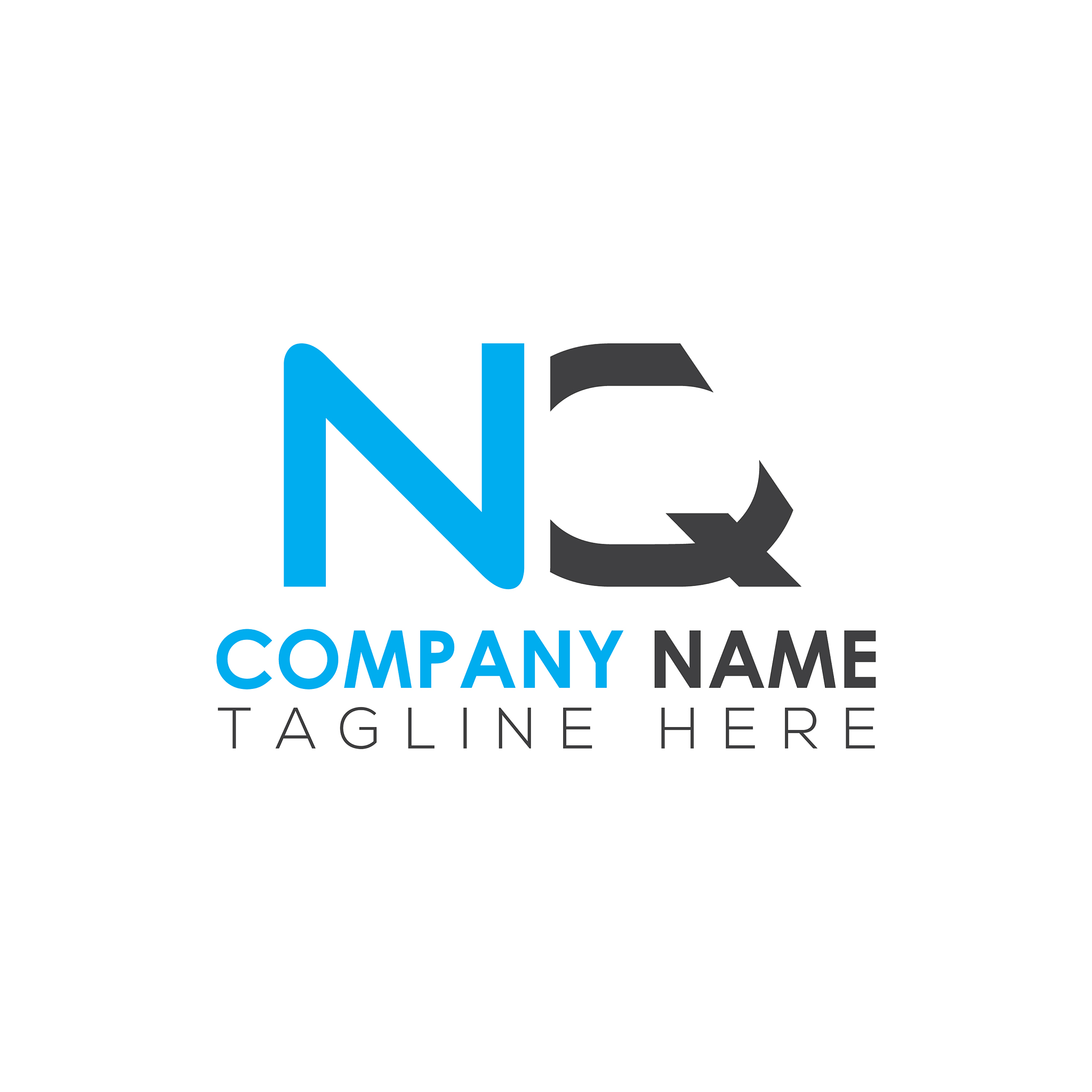 initial letter nq logo design template creative