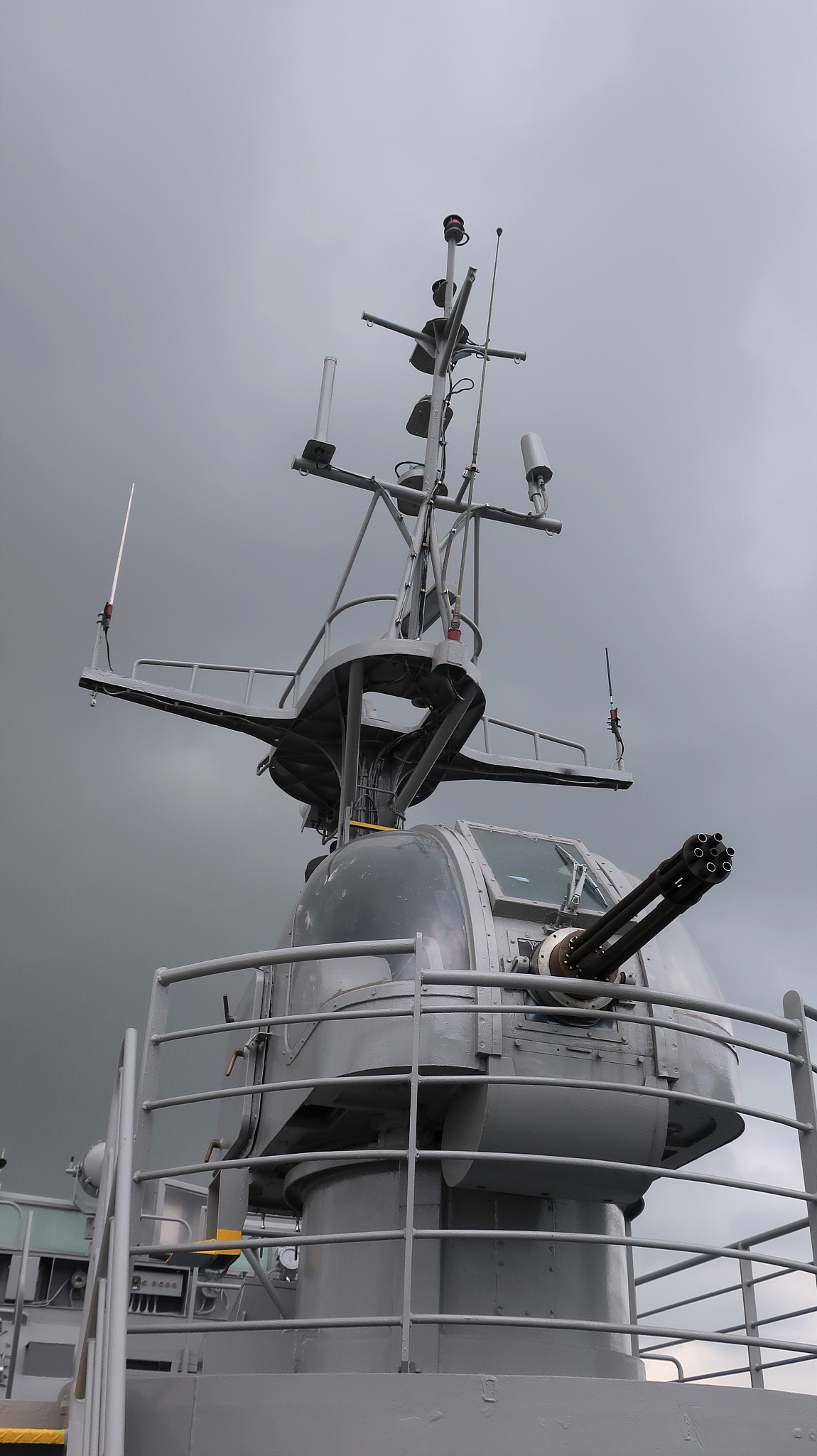 the guns of a warship