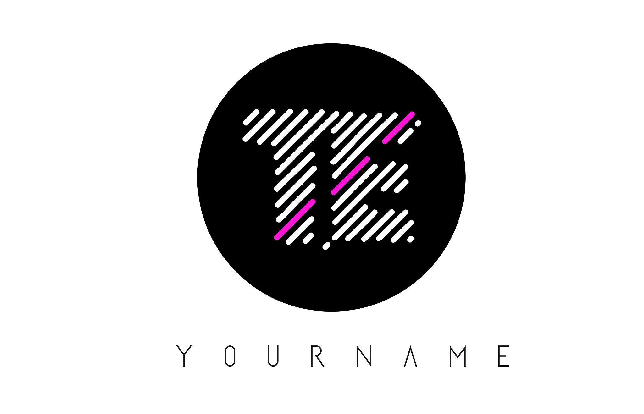 te letter logo design with white lines and black