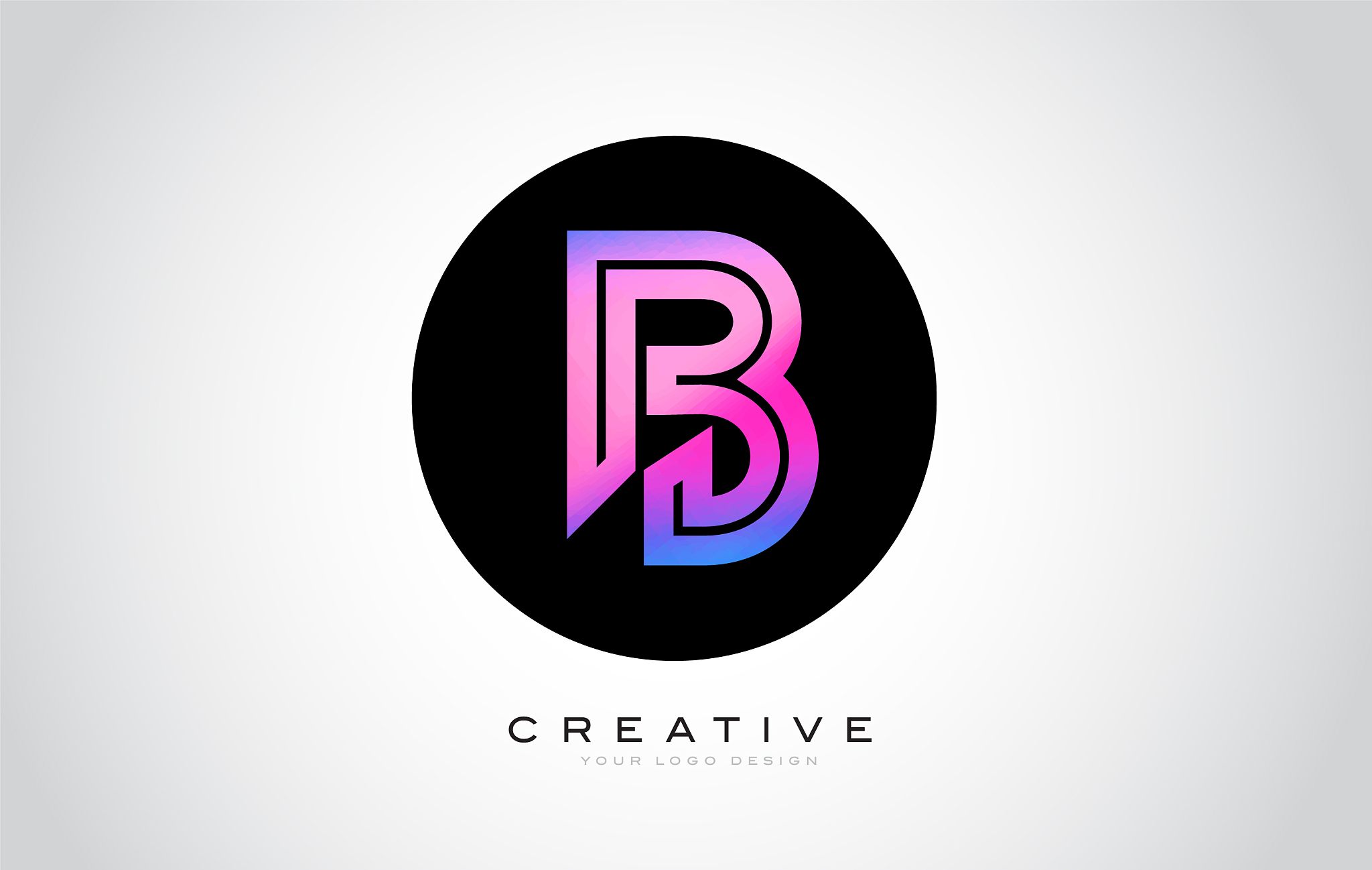 b letter monogram logo design modern b icon with