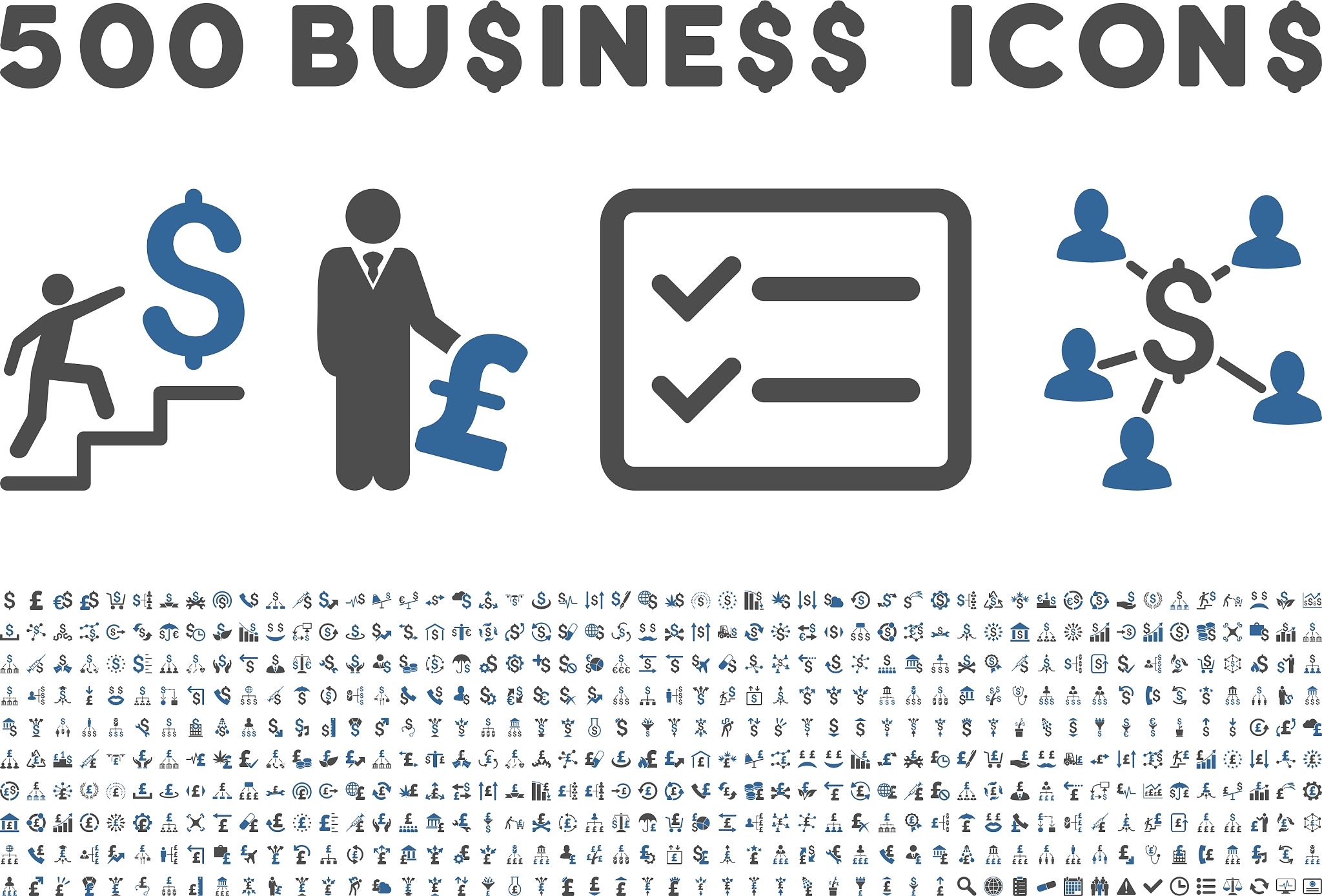 500 flat business icons