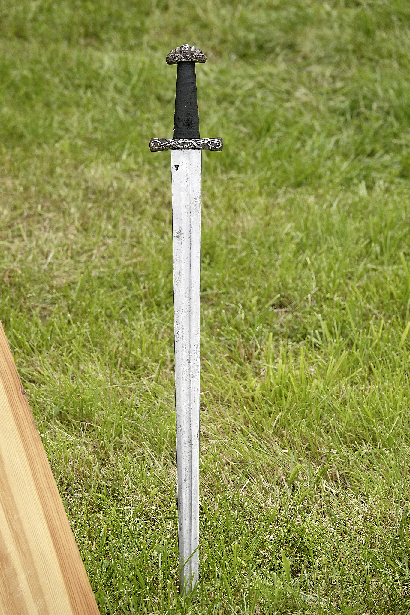 sword sticking in the meadow