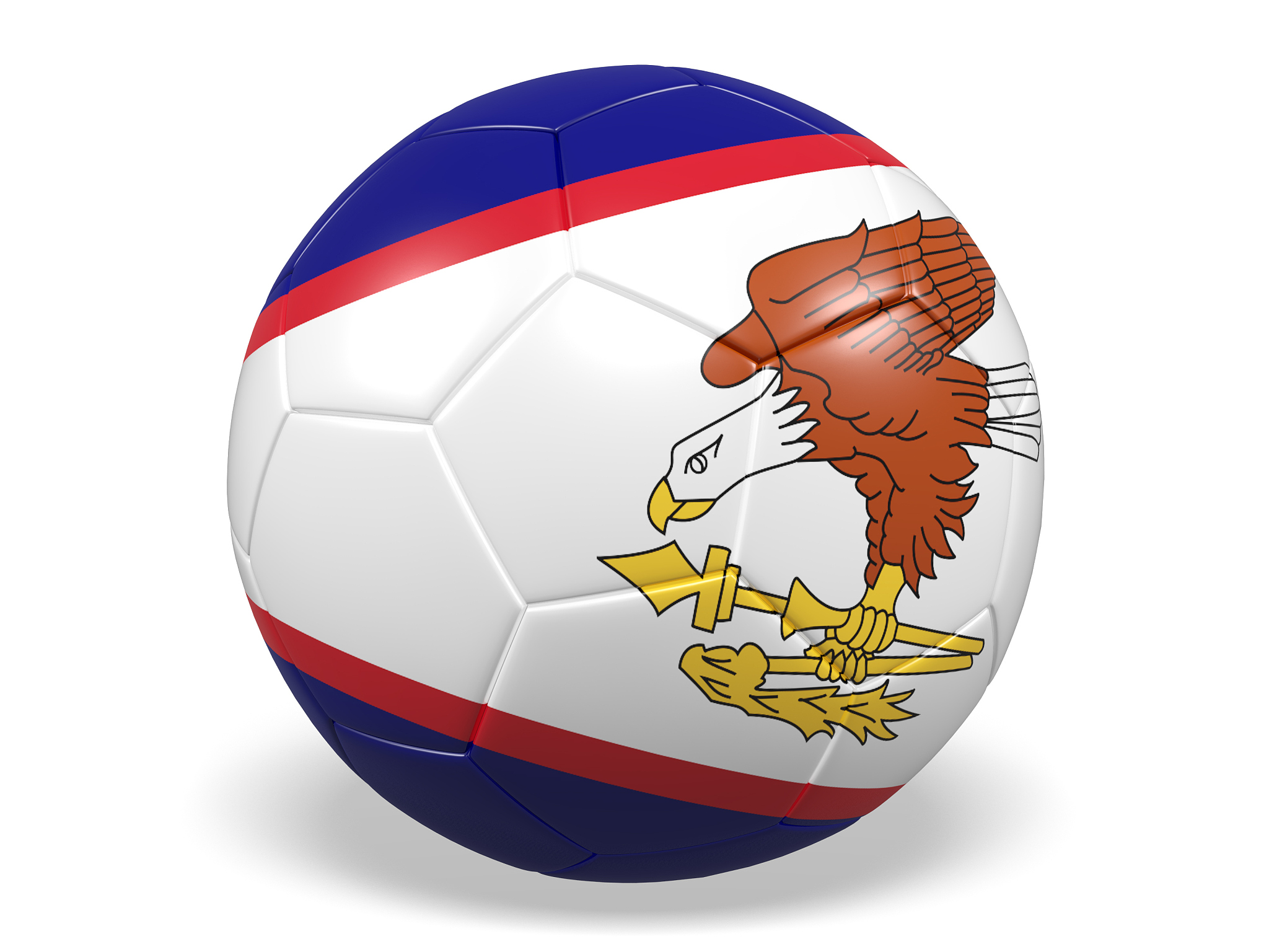 football/soccer ball with a american samoa flag.