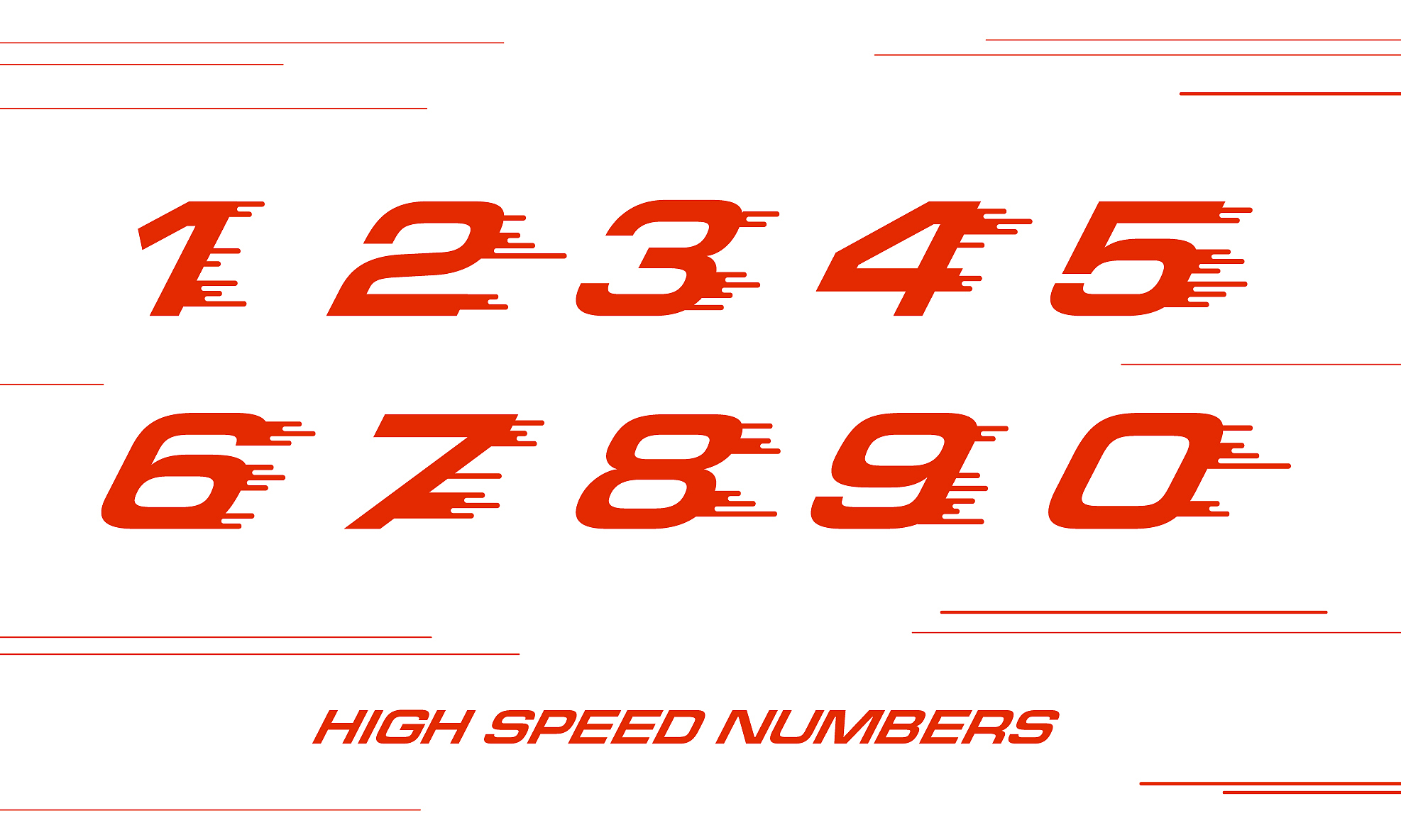 speed sport numbers set logo design template