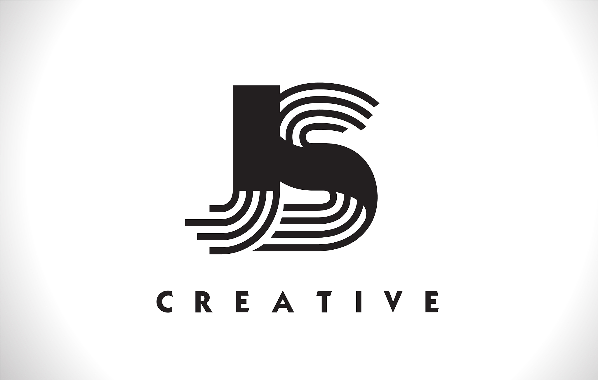 js logo letter with black lines design line letter