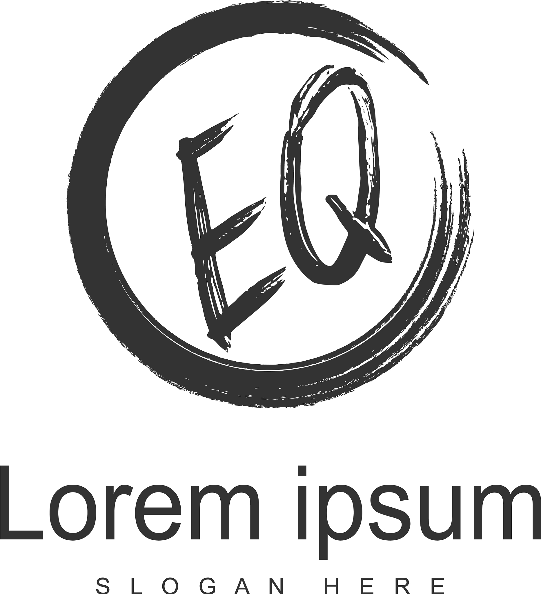 initial eq logo template with modern frame