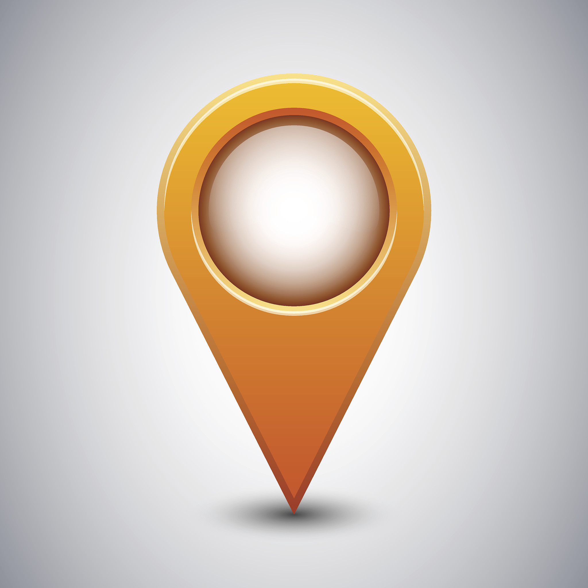 mapping point icon or mark place sign with shadow