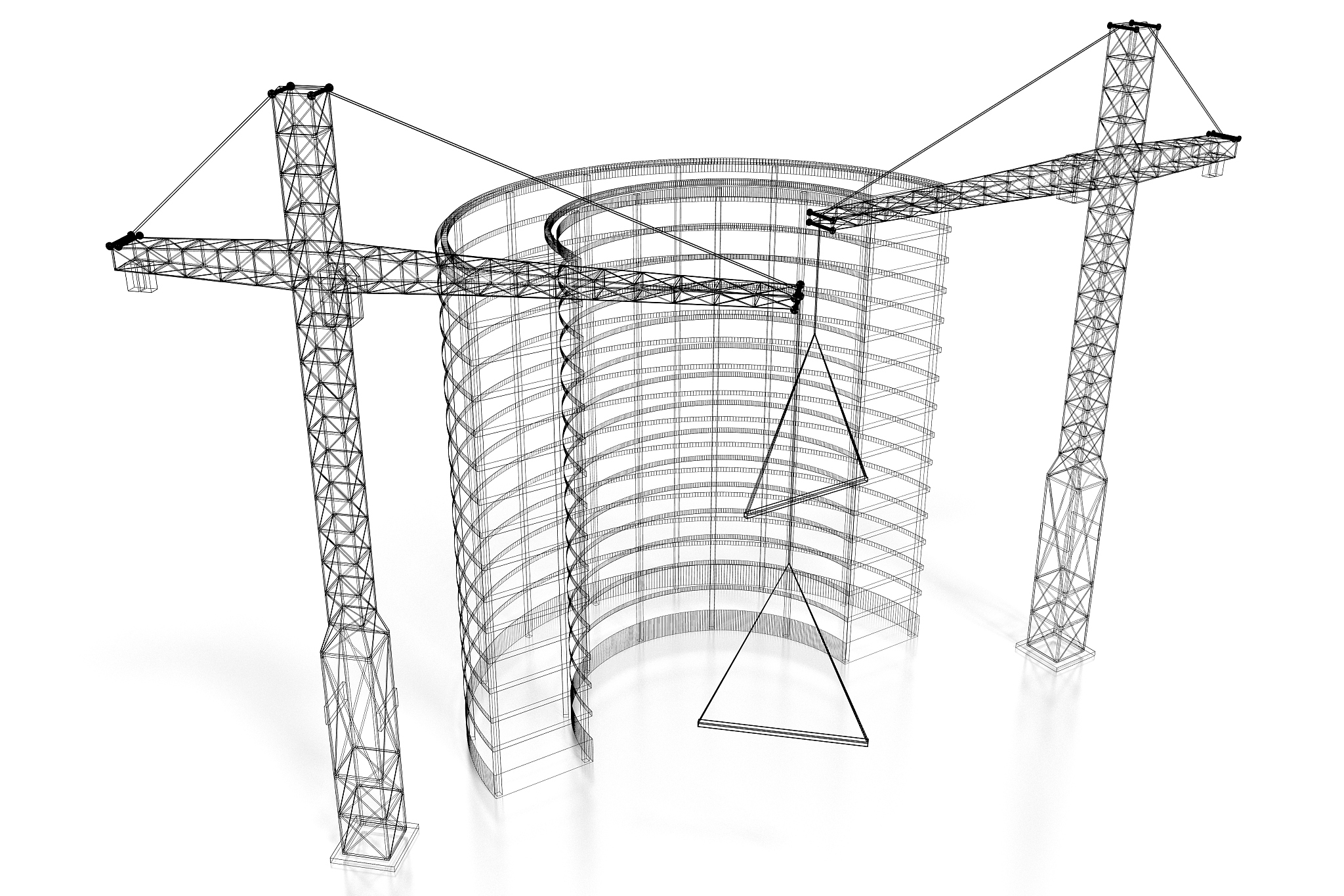 AQWA 几何模型连接约束：管道、缆绳、弹簧等